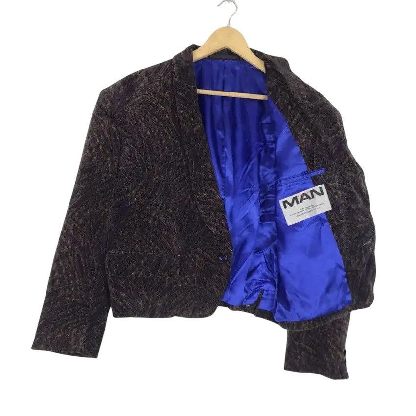 Kansai Yamamoto 🔥90s Kansai Yamamoto Man Art Velvet Cropped Jacket Size US M / EU 48-50 / 2 - 2 Thumbnail