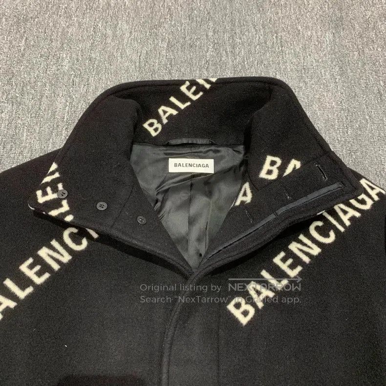 Balenciaga Balenciaga Logo Print Wool Coat. Size US XS / EU 42 / 0 - 7 Thumbnail