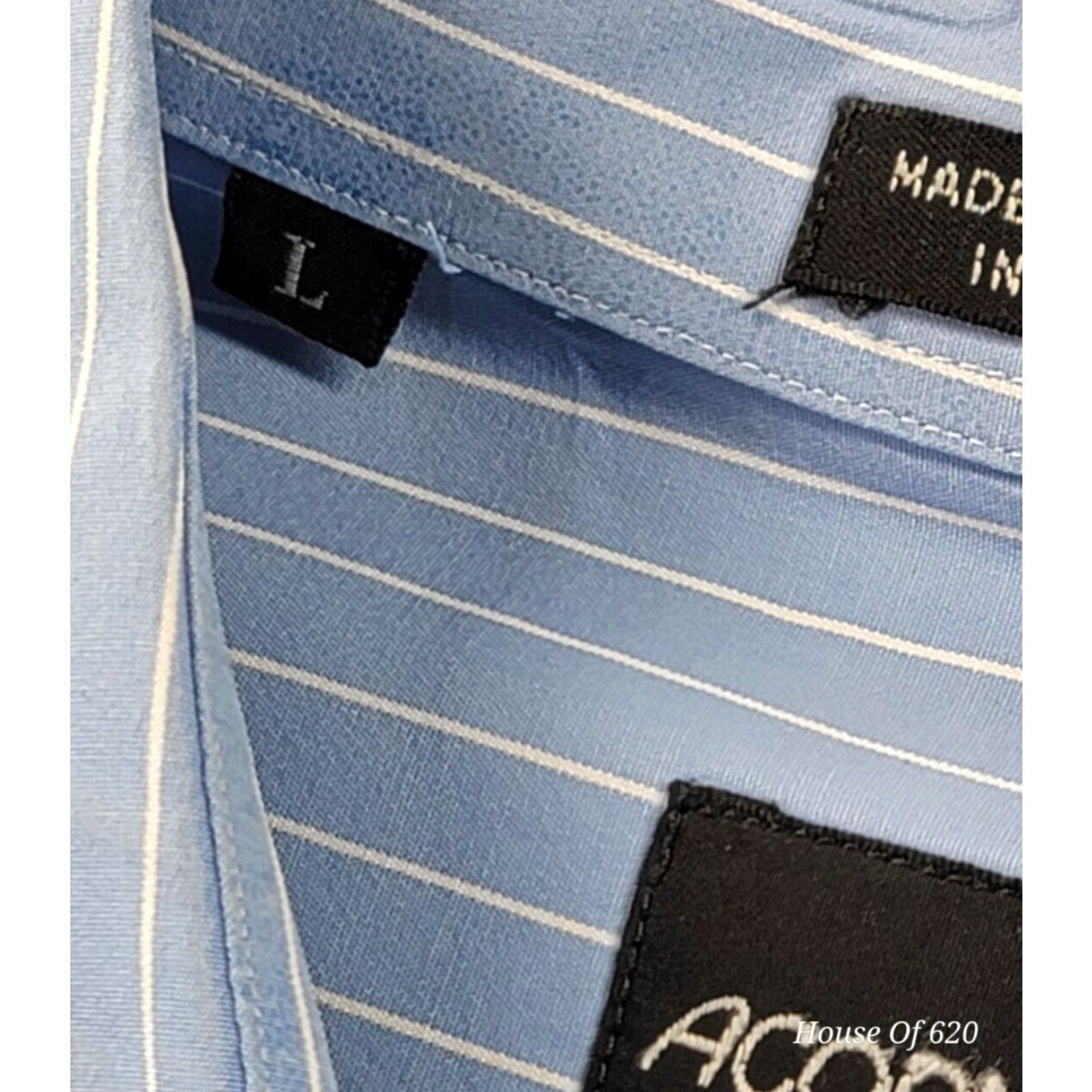 Vintage Acorn Shirt L Blue White Striped Button-Up Long Sleeve Italy Sz L Size US L / EU 52-54 / 3 - 7 Thumbnail