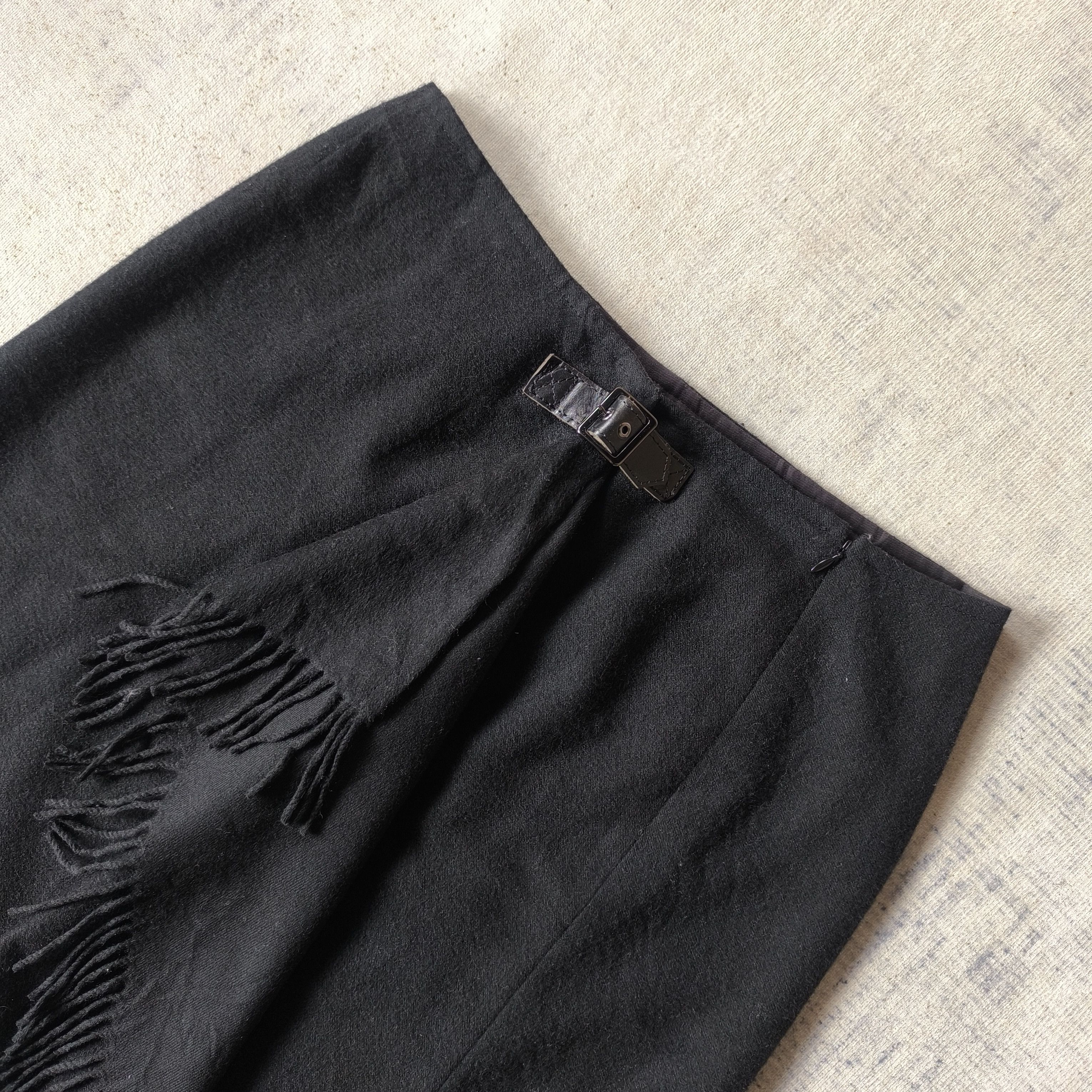 Japanese Brand ☠️ 23 vingt-trois black punk gothic style wool skirt Size 32" / US 10 / IT 46 - 5 Thumbnail