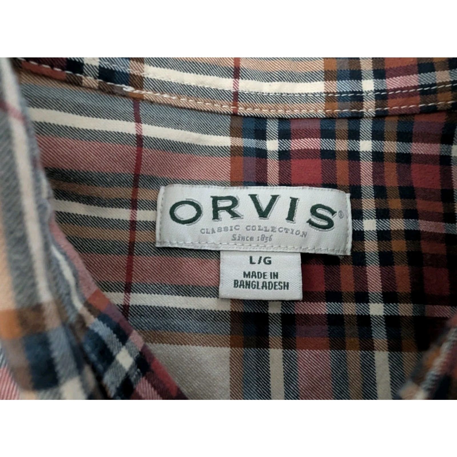 Orvis Orvis Shirt Mens L Flannel Multicolor Plaid Button-Up EUC (Cotton) Size US L / EU 52-54 / 3 - 7 Thumbnail