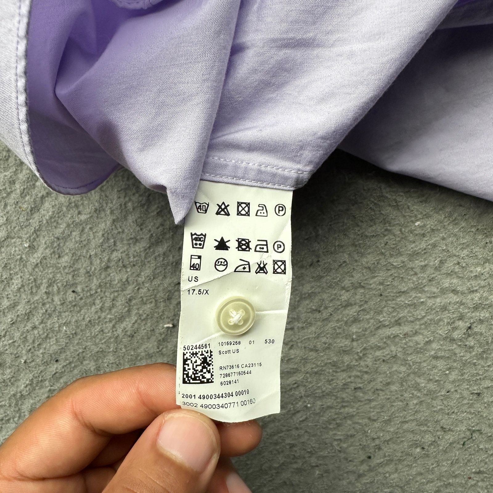 Hugo Boss Boss Hugo Boss Button Purple Dress Shirt Mens 17.5 36/37 XL Size US XL / EU 56 / 4 - 9 Thumbnail