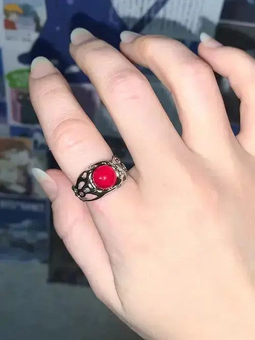 Other × Ring Of Fire Red Opal Stone Adjustable Ring Size ONE SIZE - 4 Thumbnail