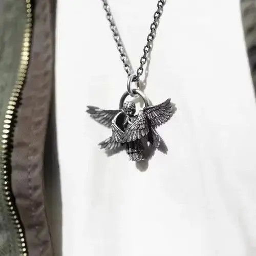 Vintage Prayer Angel Pendant Necklace Size ONE SIZE - 4 Thumbnail