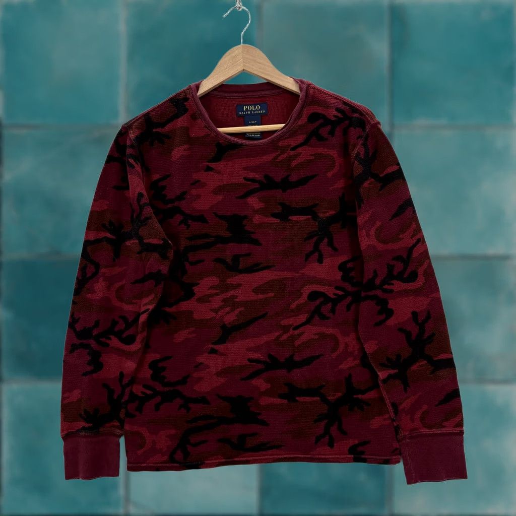 Polo Ralph Lauren Polo Ralph Lauren Shirt Mens Small Red Camo Thermal Waffle Knit Long Sleeve Size US S / EU 44-46 / 1 - 1 Thumbnail