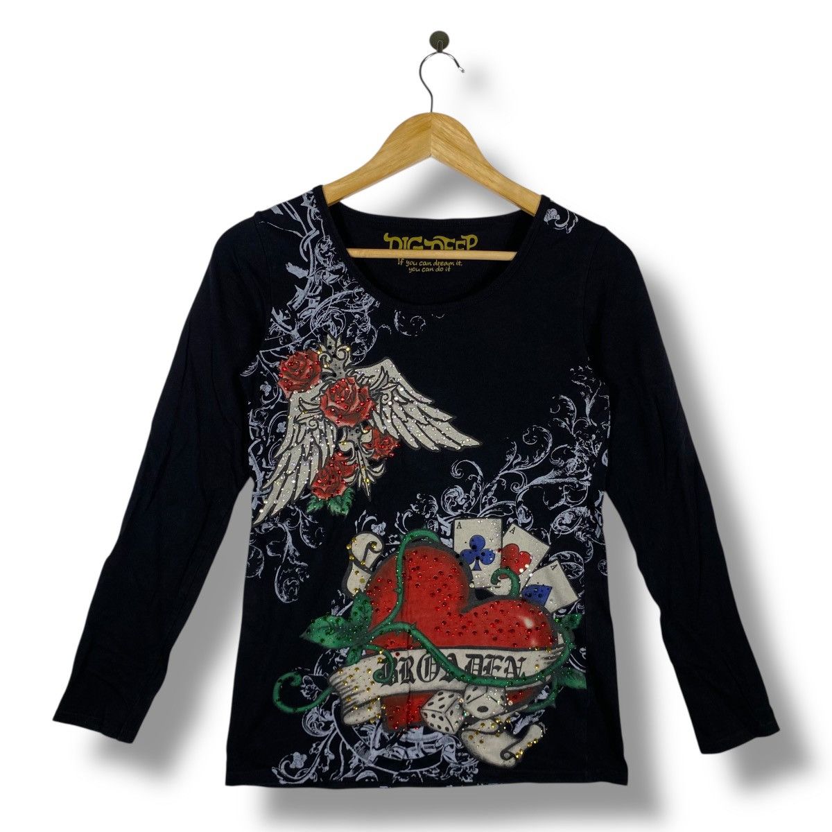 Japanese Brand Japanese Brand DIG DEEP Tattoo Poem Full Print Longsleeve Size L / US 10 / IT 46 - 1 Thumbnail