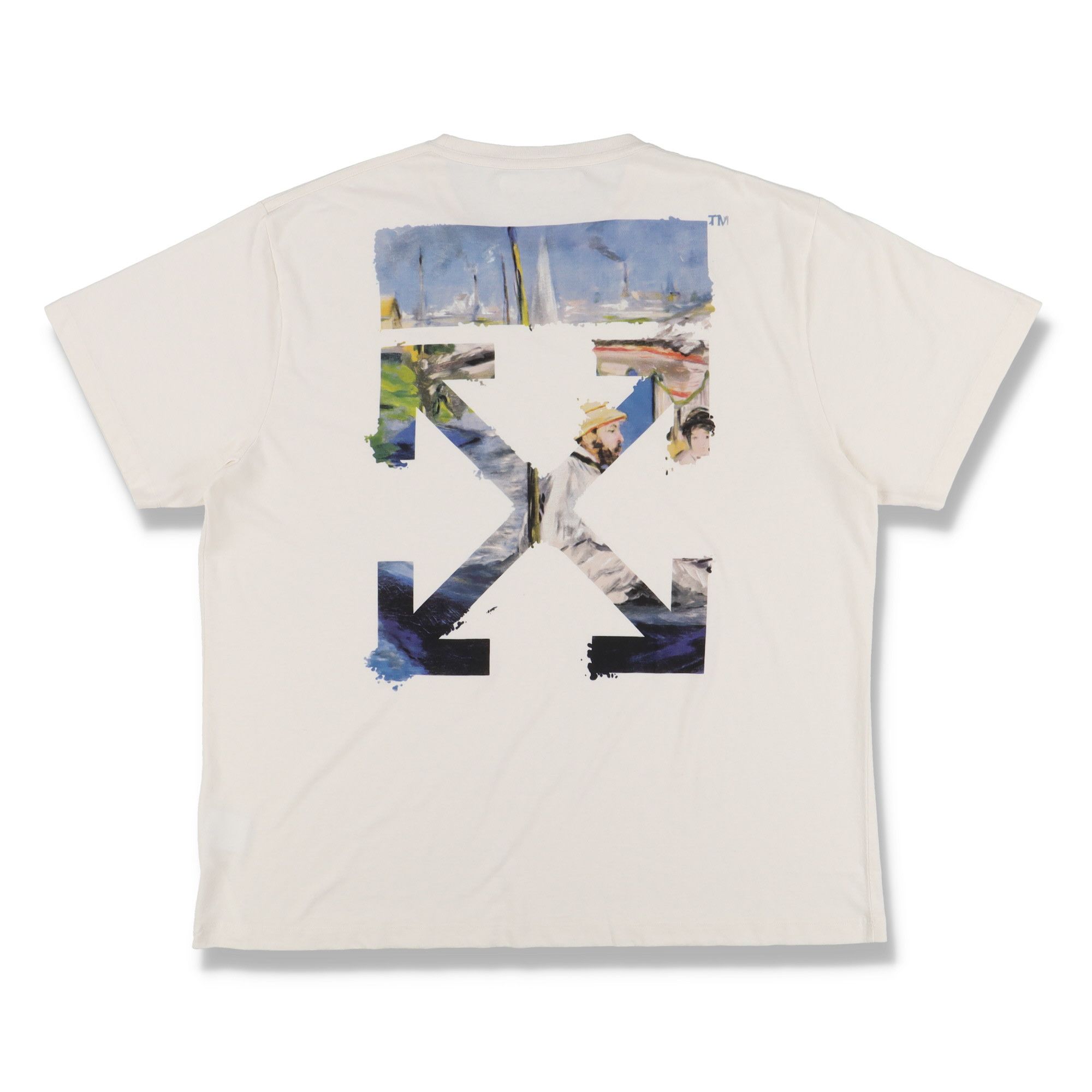Off-White Cream Painting Arrows Oversized T-Shirt Size US XXS / EU 40 - 1 Thumbnail