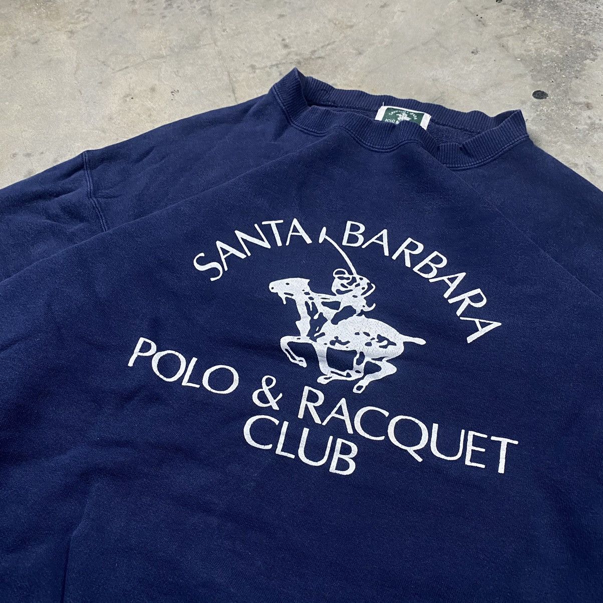Designer × Vintage 90s Polo Santa Barbara Big Logo Boxy Crewneck Size US L / EU 52-54 / 3 - 2 Thumbnail