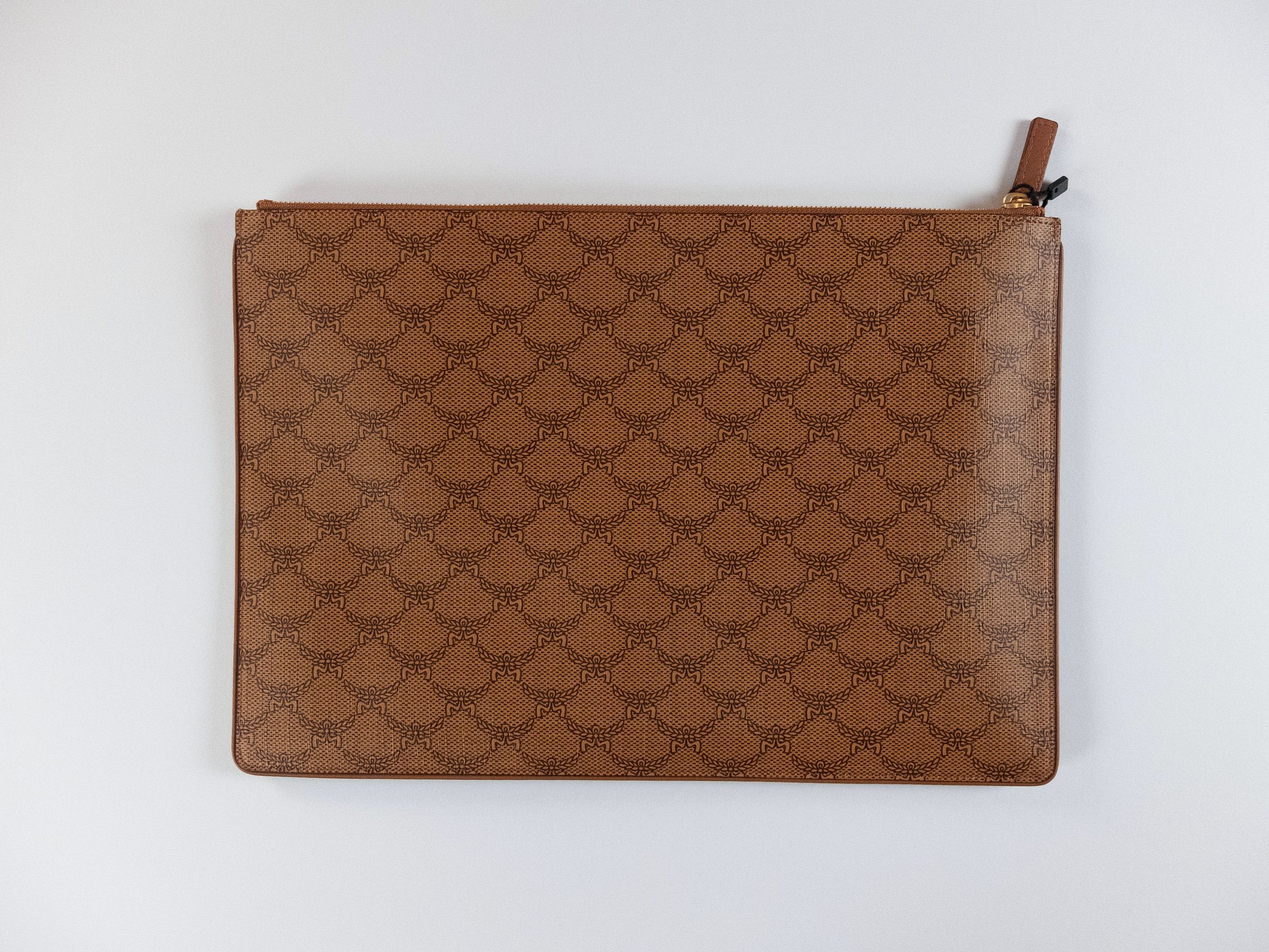 MCM MCM Large Himmel tan brown coated canvas portfolio clutch Size ONE SIZE - 2 Thumbnail