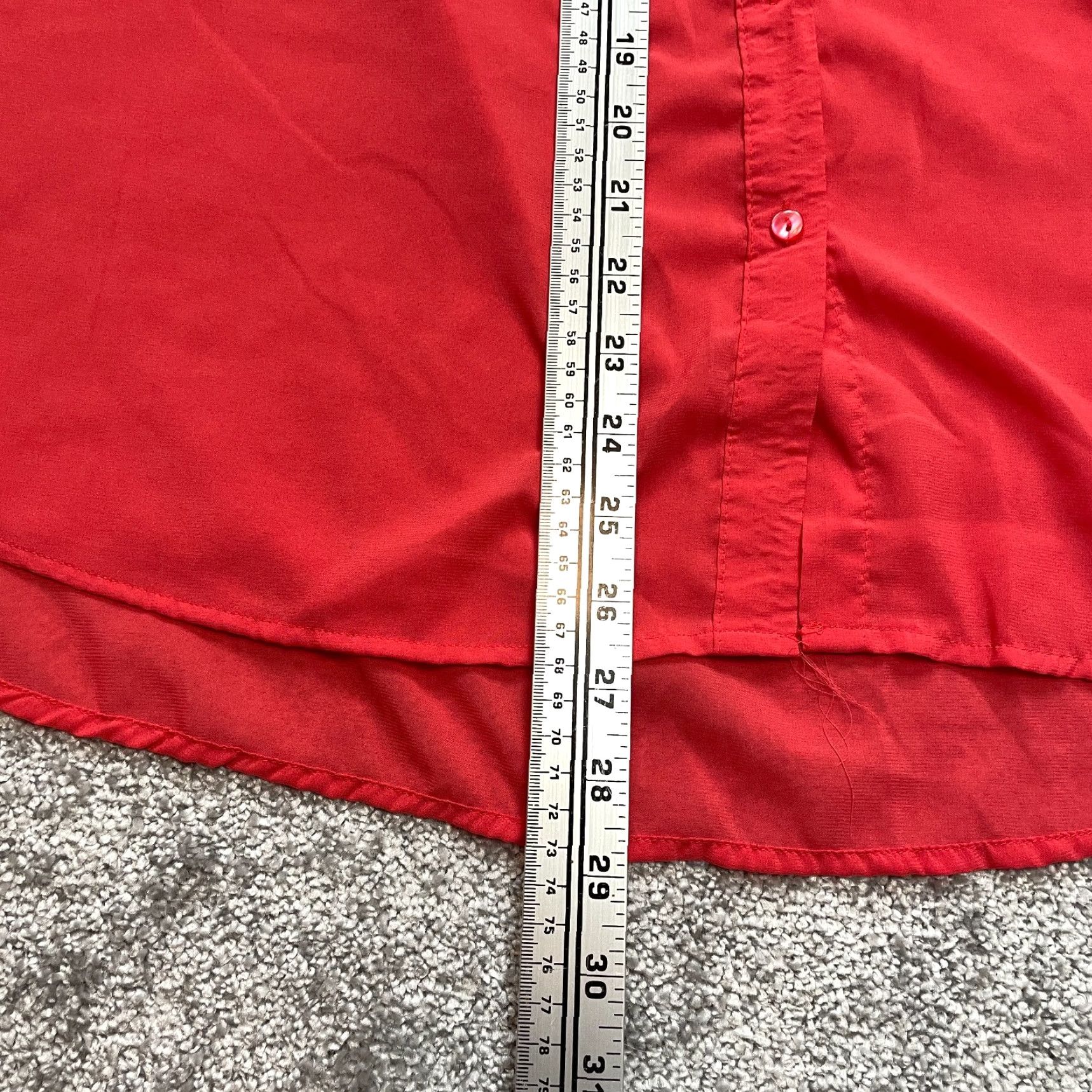 Vintage VINTAGE: No — Ambiance Apparel Blouse Button Up Shirt Womens 2X Red Solid Long Sleeve Top Size XXL / US 16-18 / IT 52-54 - 6 Thumbnail