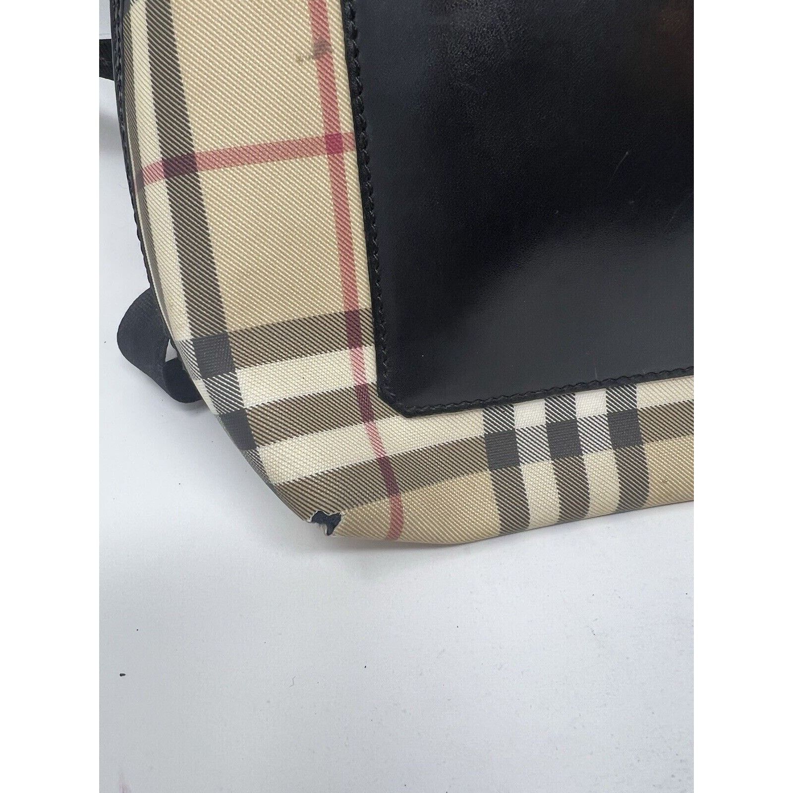 Burberry Burberry London House Check Unisex Leather Beige Rucksack Size ONE SIZE - 4 Thumbnail