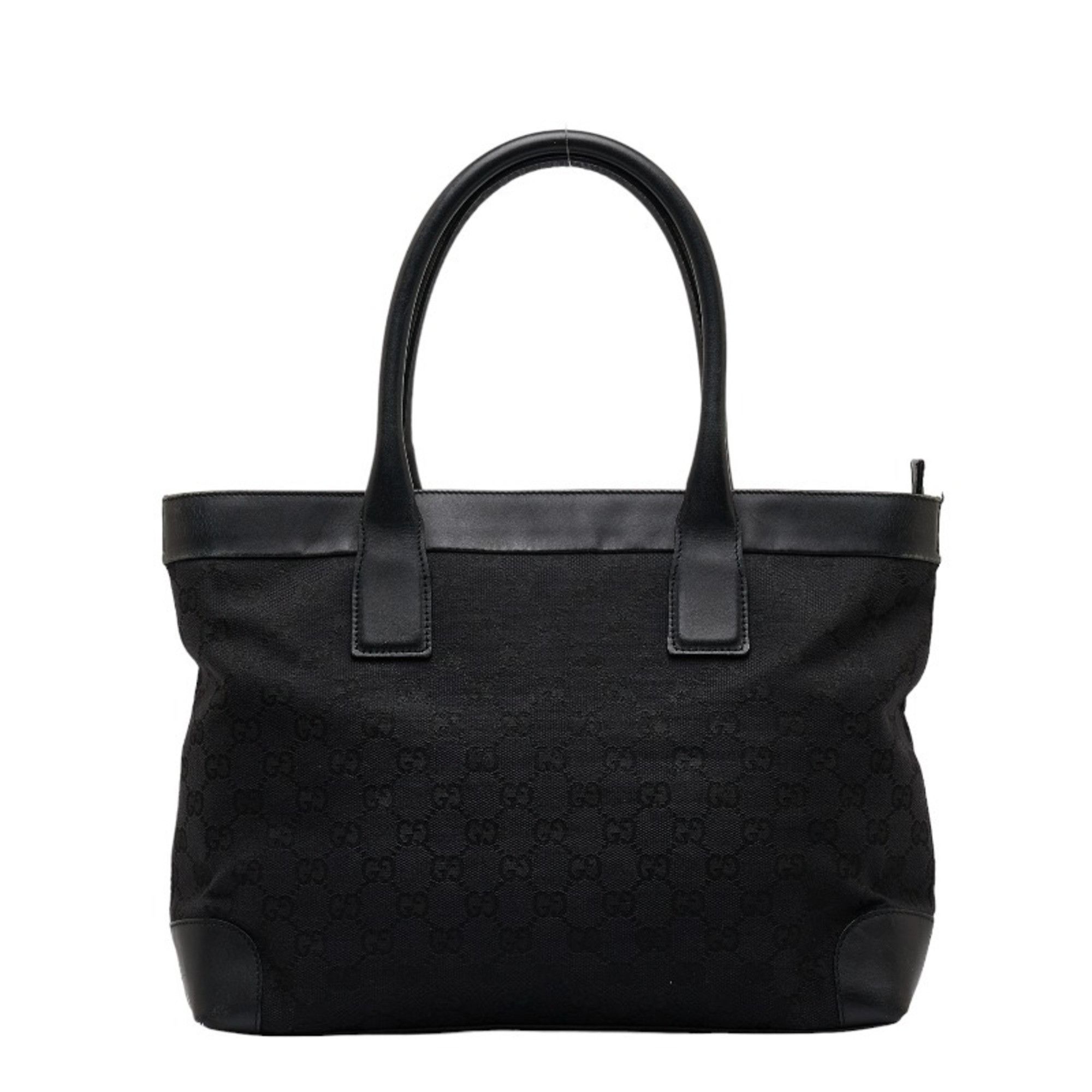 image of Gucci GG Canvas Handbag 002 1119 Black Leather Women's Gucci