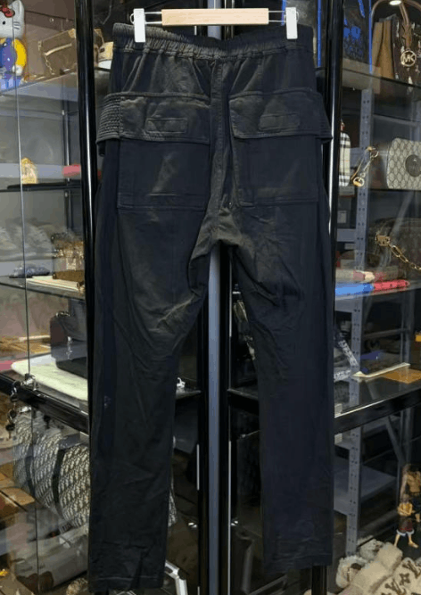 Rick Owens Drkshdw Rick Owens DRKSHDW Black Drawstring Cargo Sweatpants Size US 32 / EU 48 - 4 Thumbnail