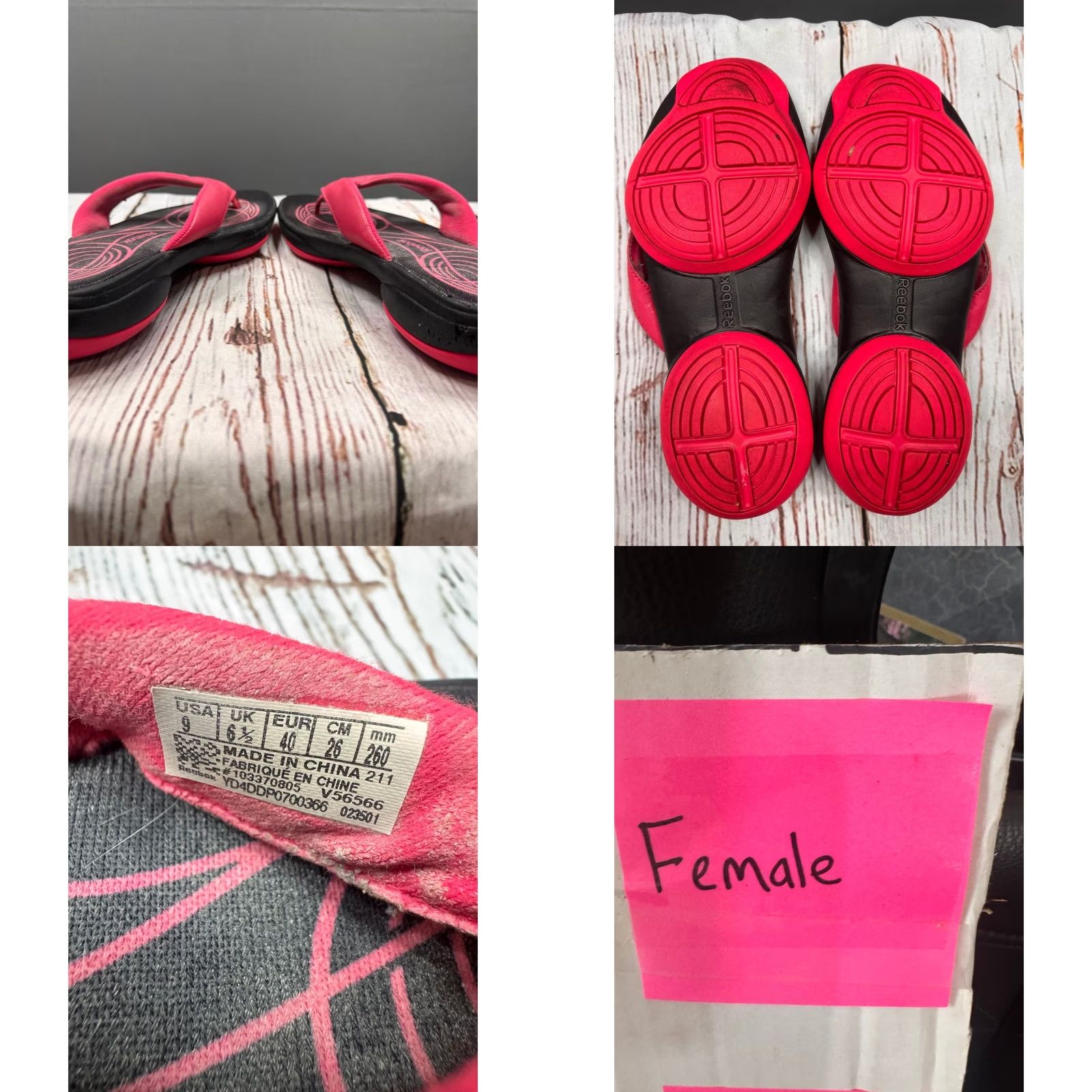 Reebok Reebok SimplyTone Flip Flops Womens Pink Black Toning Sandals V56566 Size 9 Size US 9 / IT 39 - 8 Thumbnail