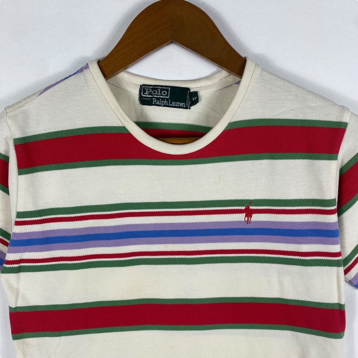 Polo Ralph Lauren × Vintage Vintage 90's POLO RALPH LAUREN Small Pony Striped Tee Shirt Size US S / EU 44-46 / 1 - 2 Thumbnail