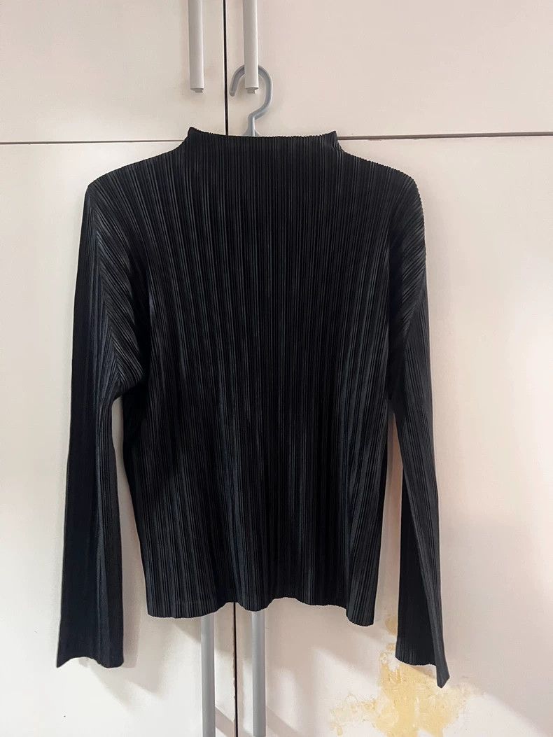 Issey Miyake issey miyake size:3 Black ribbed semi-high-neck top 2506-N Size XXS / US 00 / IT 34 - 2 Thumbnail