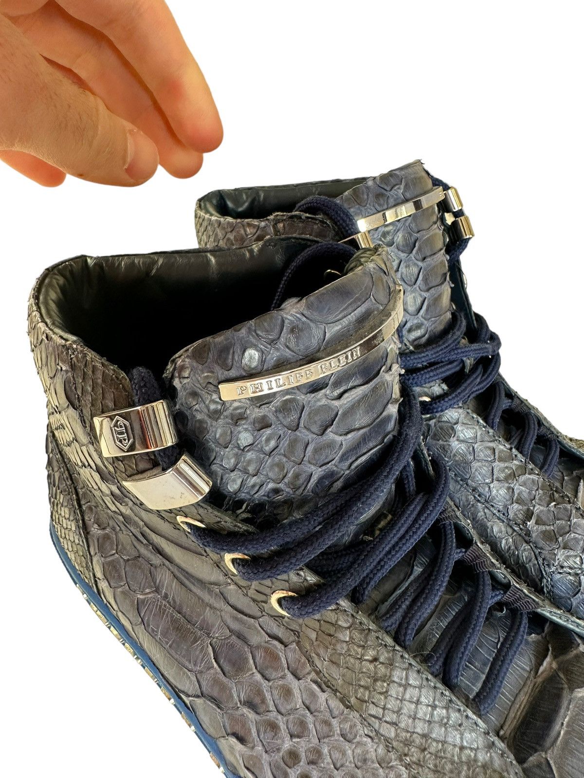Philipp Plein Sz41 $3000 Python Snake Skin Hight Top Size US 8 / EU 41 - 4 Thumbnail