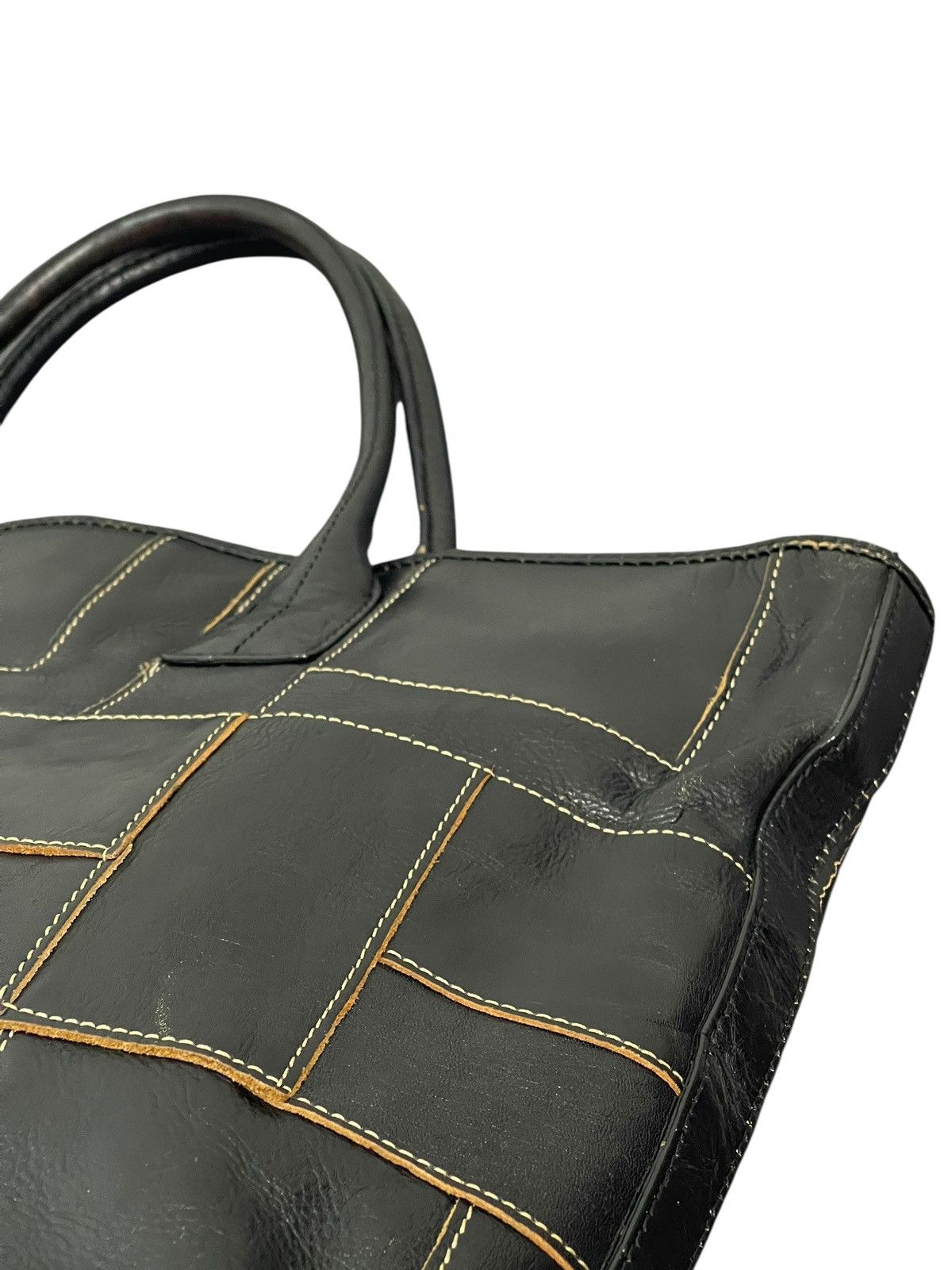 Japanese Brand Full Leather Patchwork Unknown Tote Bag 5🟩 Size ONE SIZE - 9 Thumbnail