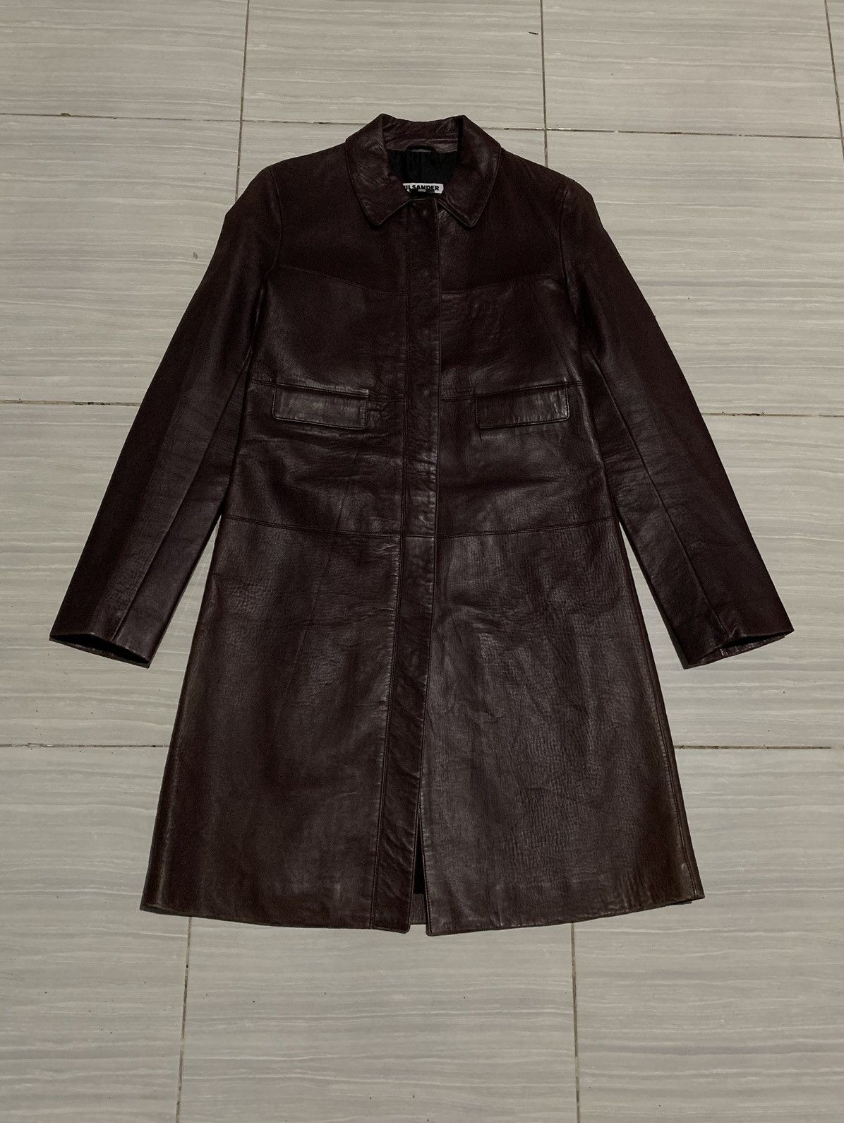 ジャケット・アウター 90s jil sander real leather coat 90's] Old JIL SANDER Leather Jacket Size.48