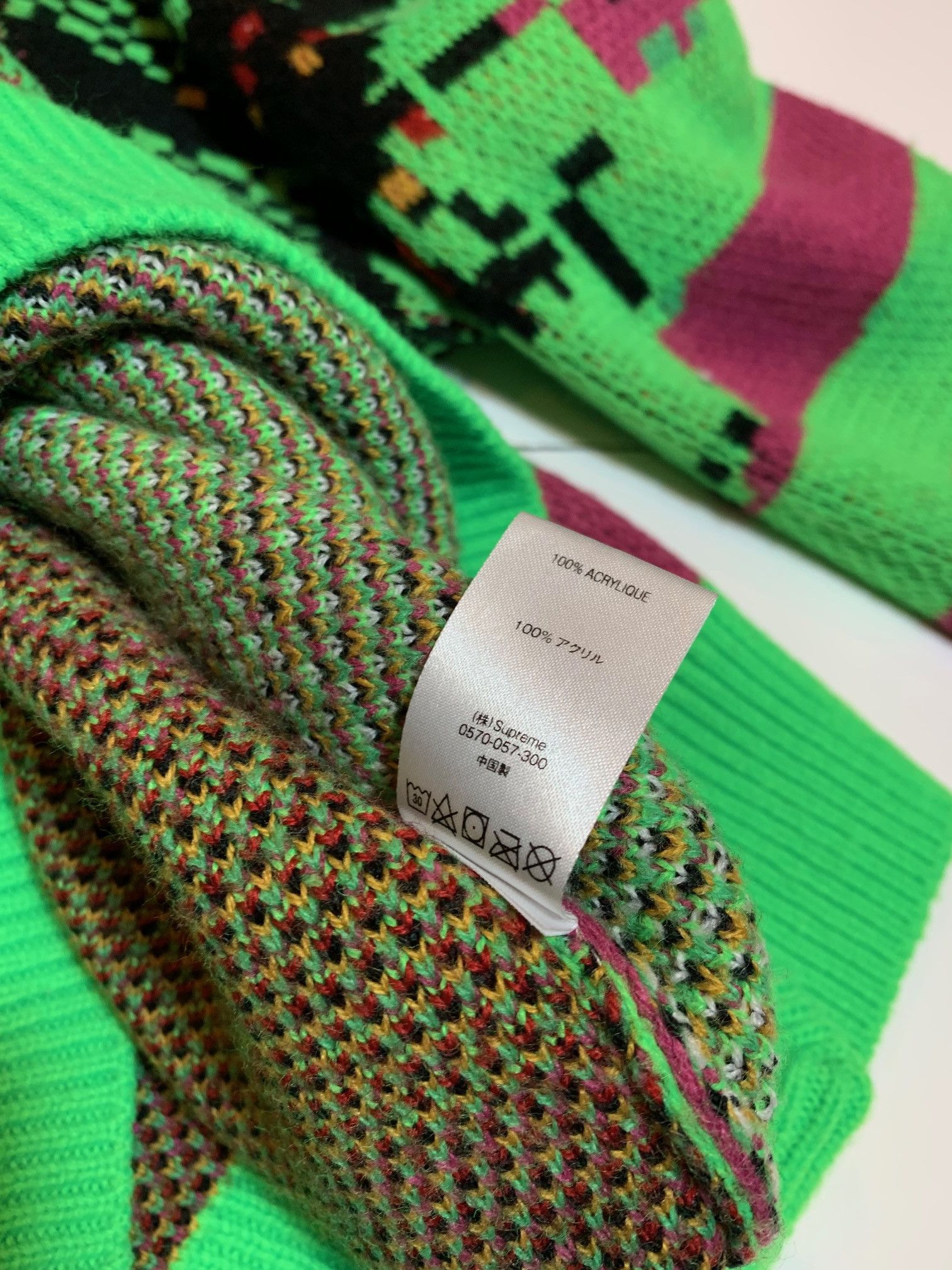 Supreme Digital Flag Sweater Light Green SS21 Size US M / EU 48-50 / 2 - 4 Thumbnail
