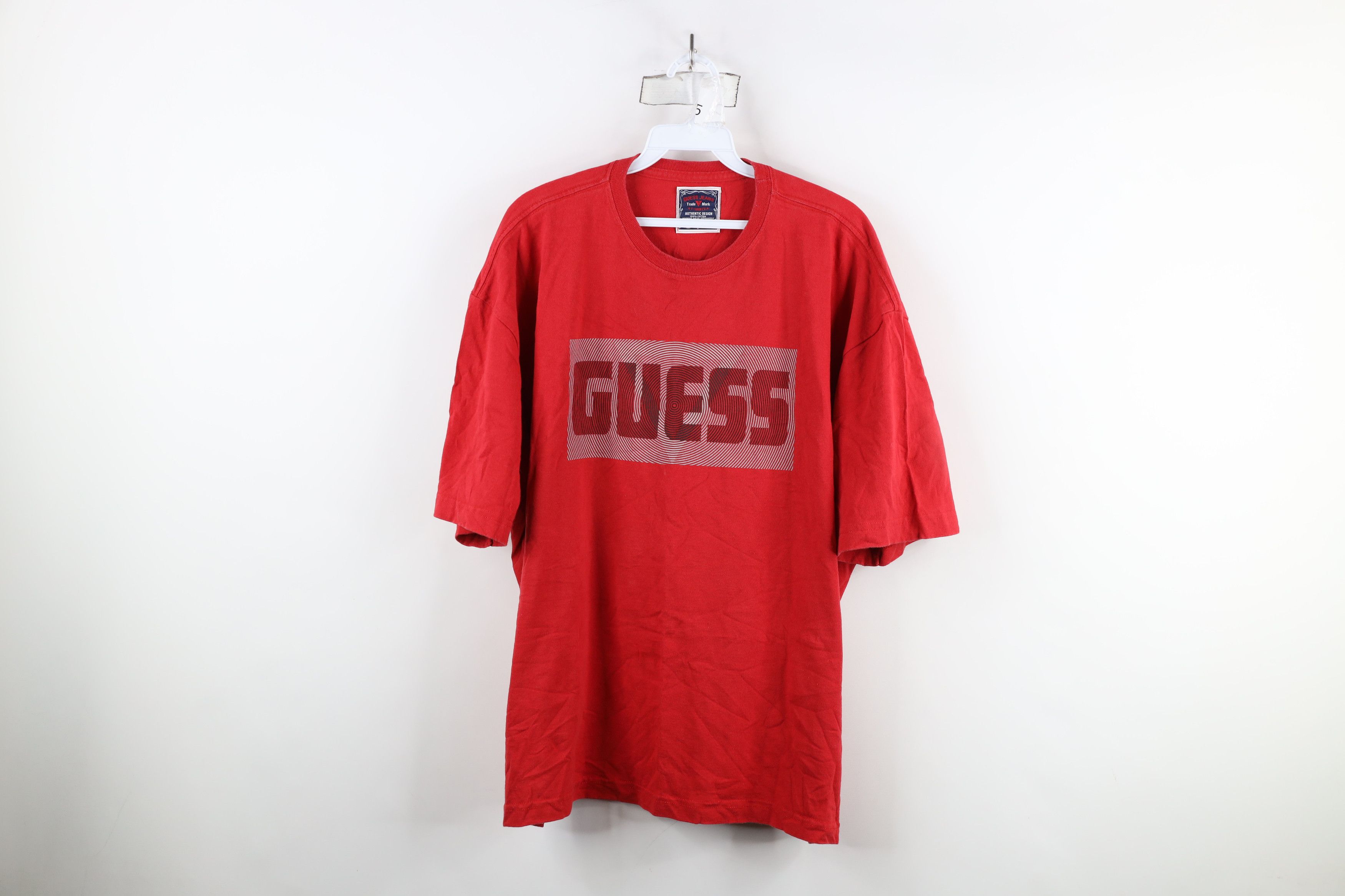 Guess × Vintage Vintage 90s Guess Spell Trippy Box Logo Short Sleeve T-Shirt Size US XXL / EU 58 / 5 - 1 Thumbnail