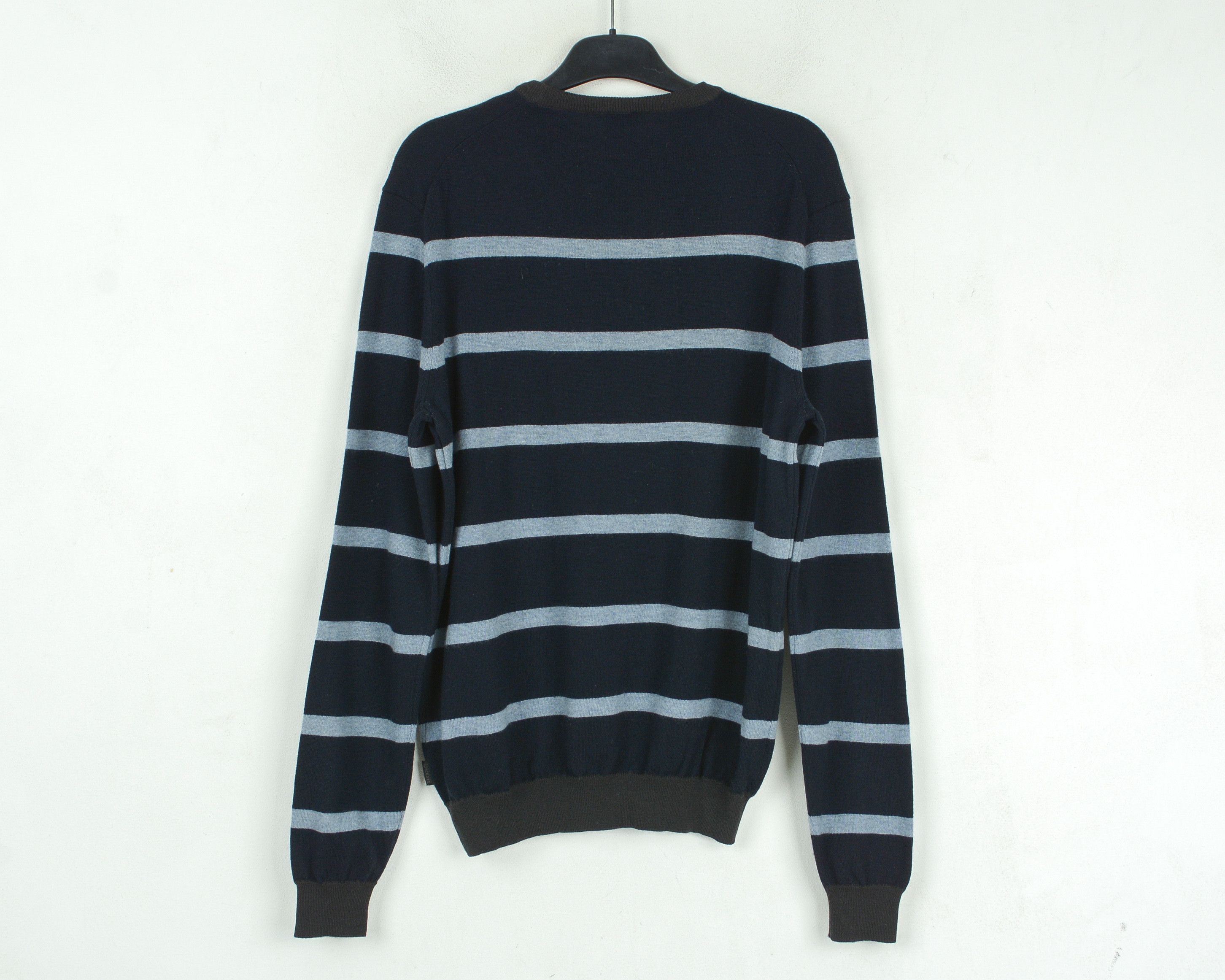 Hugo Boss Regular Fit Wool Knit Sweater M Jumper Pullover Striped Size US M / EU 48-50 / 2 - 4 Thumbnail