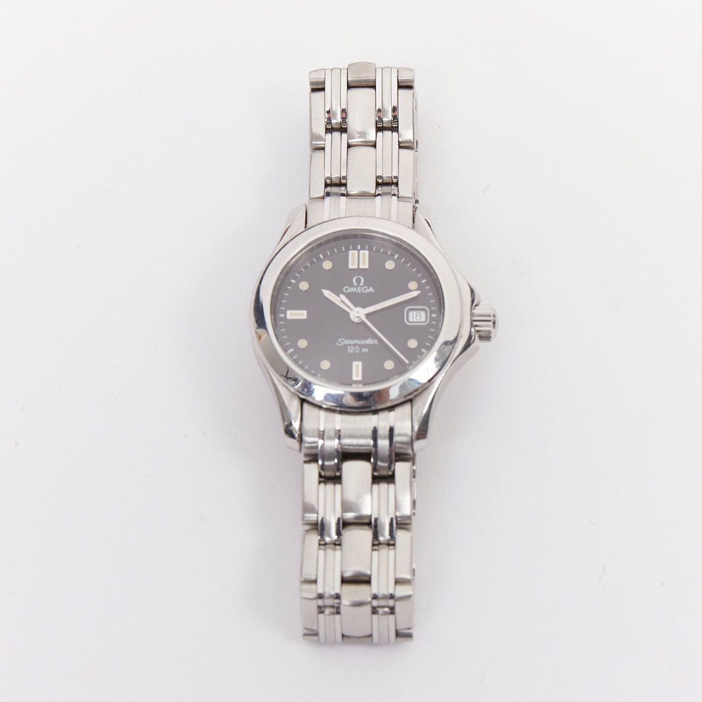 OMEGA Vintage Seamaster 120M stainless steel black dial quartz sports watch