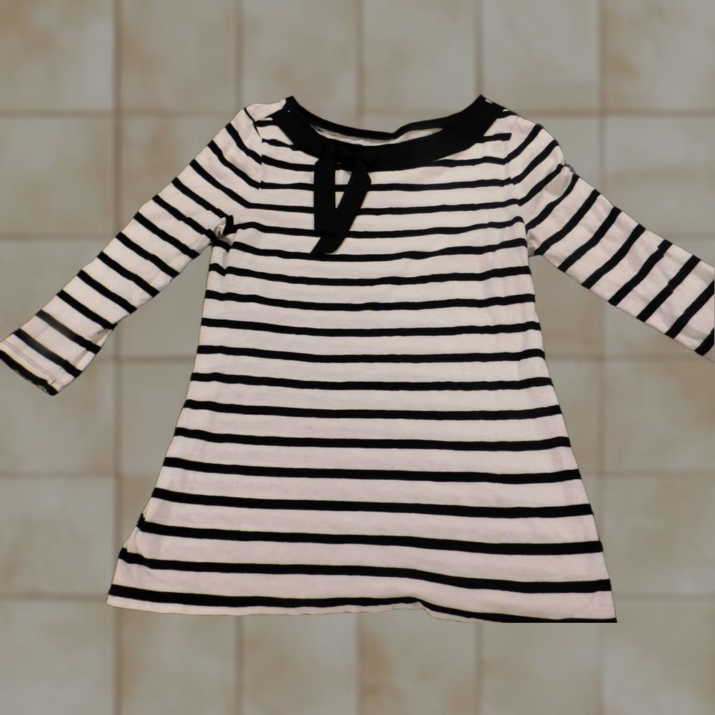 Ann Taylor Loft Ann Taylor White Striped Blouse M Women's Crew Neck Sleeveless Pullover Cotton Stretch Casual Top Size M / US 6-8 / IT 42-44 - 1 Thumbnail