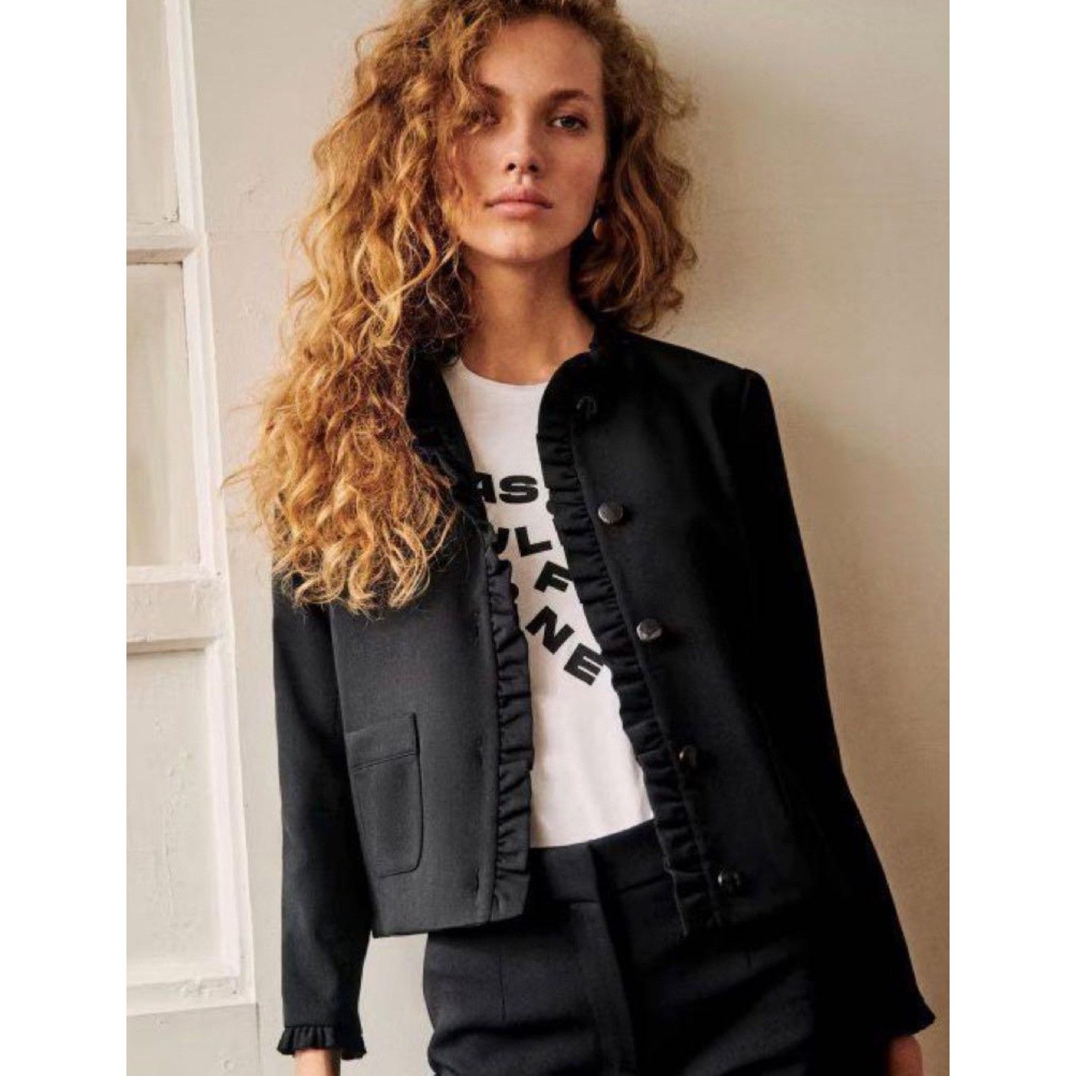 Sezane Sezane Hugo wool Jacket blue navy Marine SZm bust36.5 Size S / US 4 / IT 40 - 1 Thumbnail