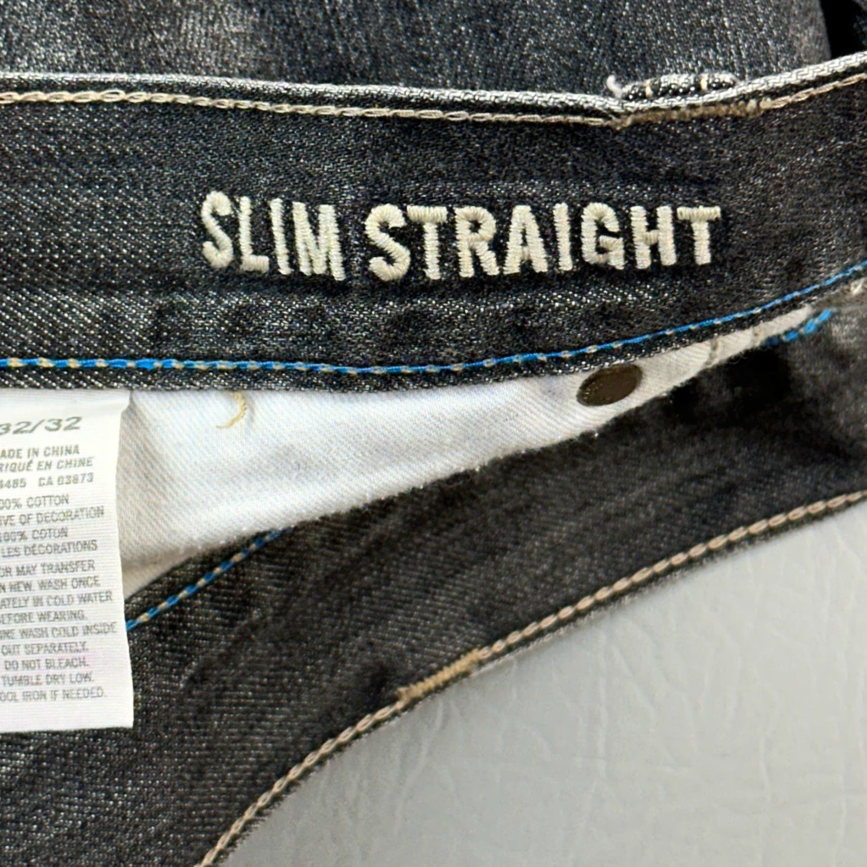 American Eagle Outfitters VINTAGE American Eagle Jeans Mens 32x32 34x32 Charcoal Wash Slim Straight Casual Whisker Size US 32 / EU 48 - 7 Thumbnail