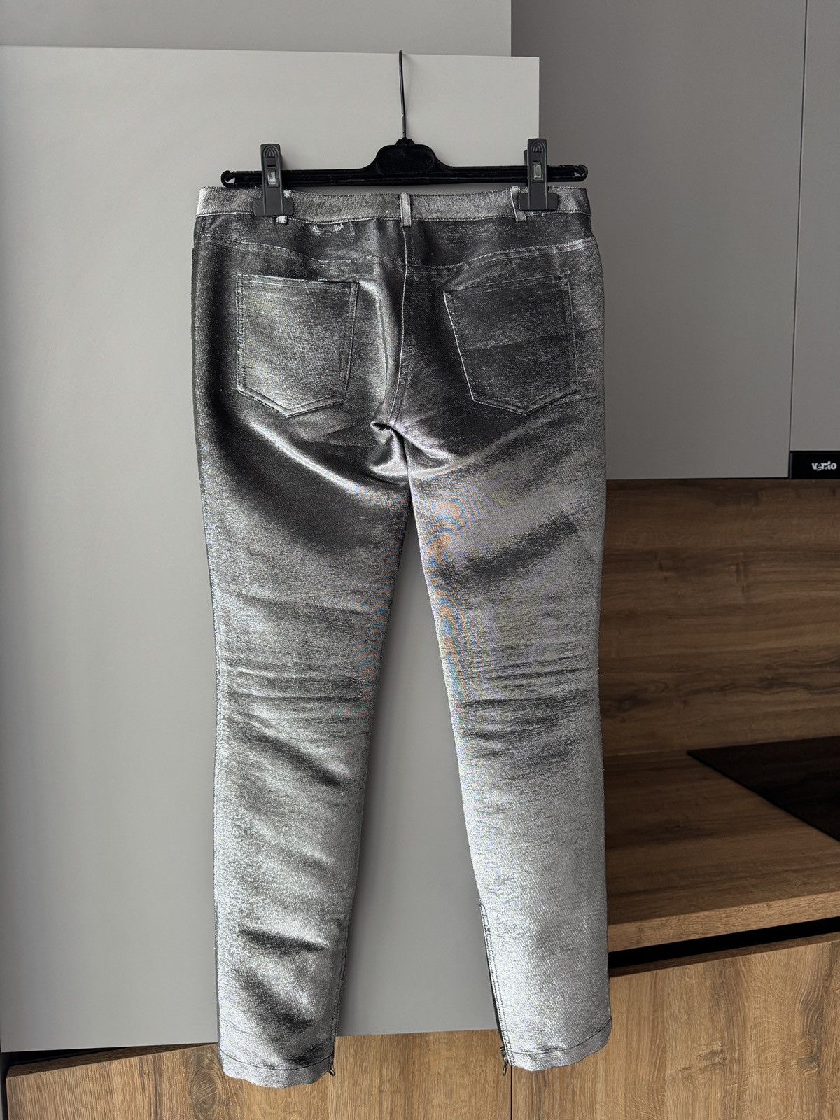 Balmain Balmain Silver Metallic Low Waist Zipper Pants Size 26" / US 2 / IT 38 - 6 Thumbnail