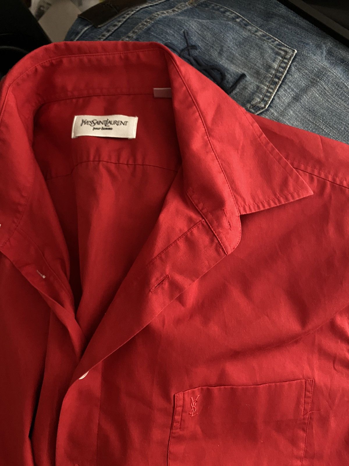 Yves Saint Laurent Summer YSL Shirt Red Button Up Size US L / EU 52-54 / 3 - 8 Thumbnail