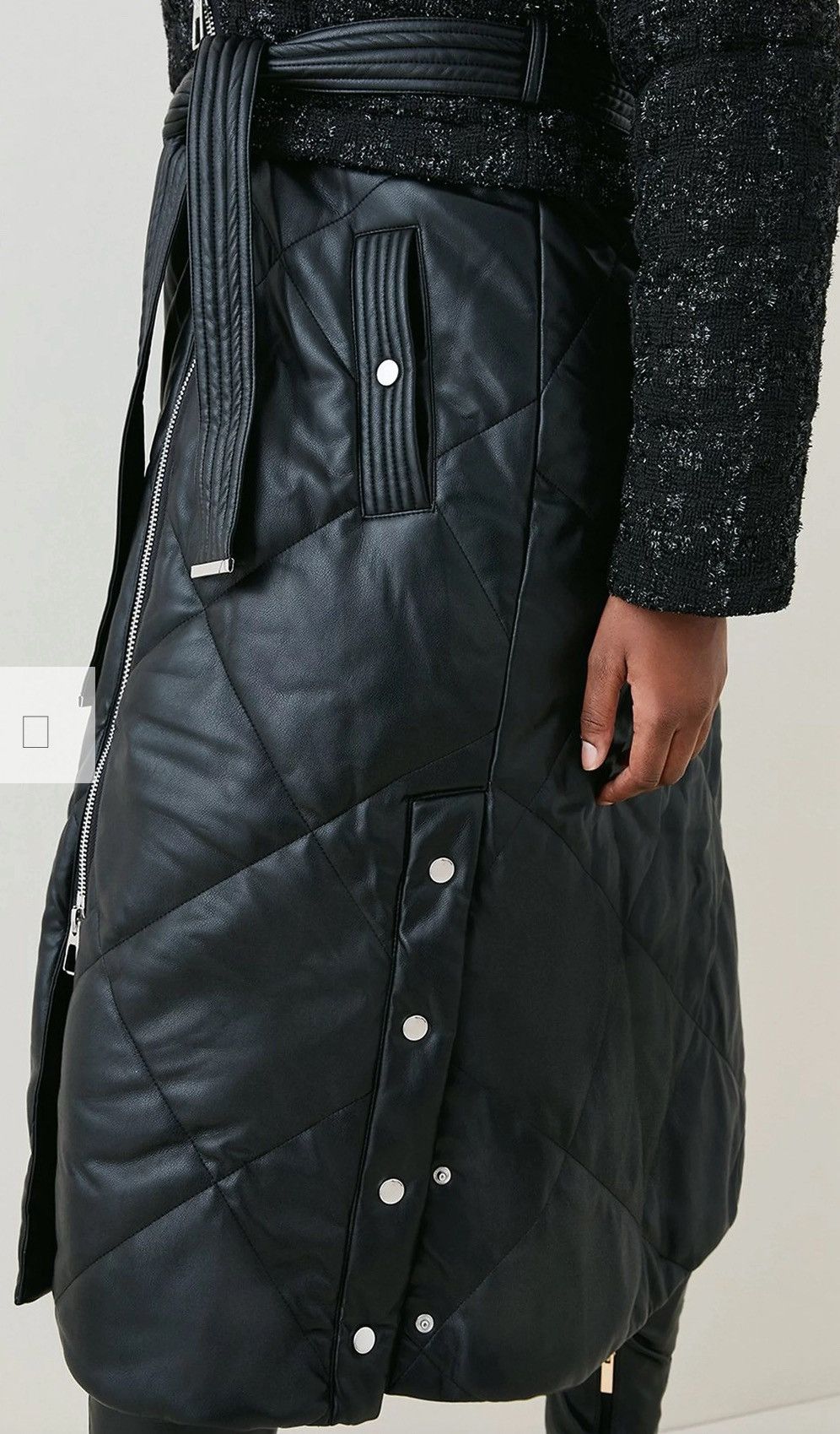Karen Millen Karen Millen mix longline puffer coat Size L / US 10 / IT 46 - 2 Thumbnail