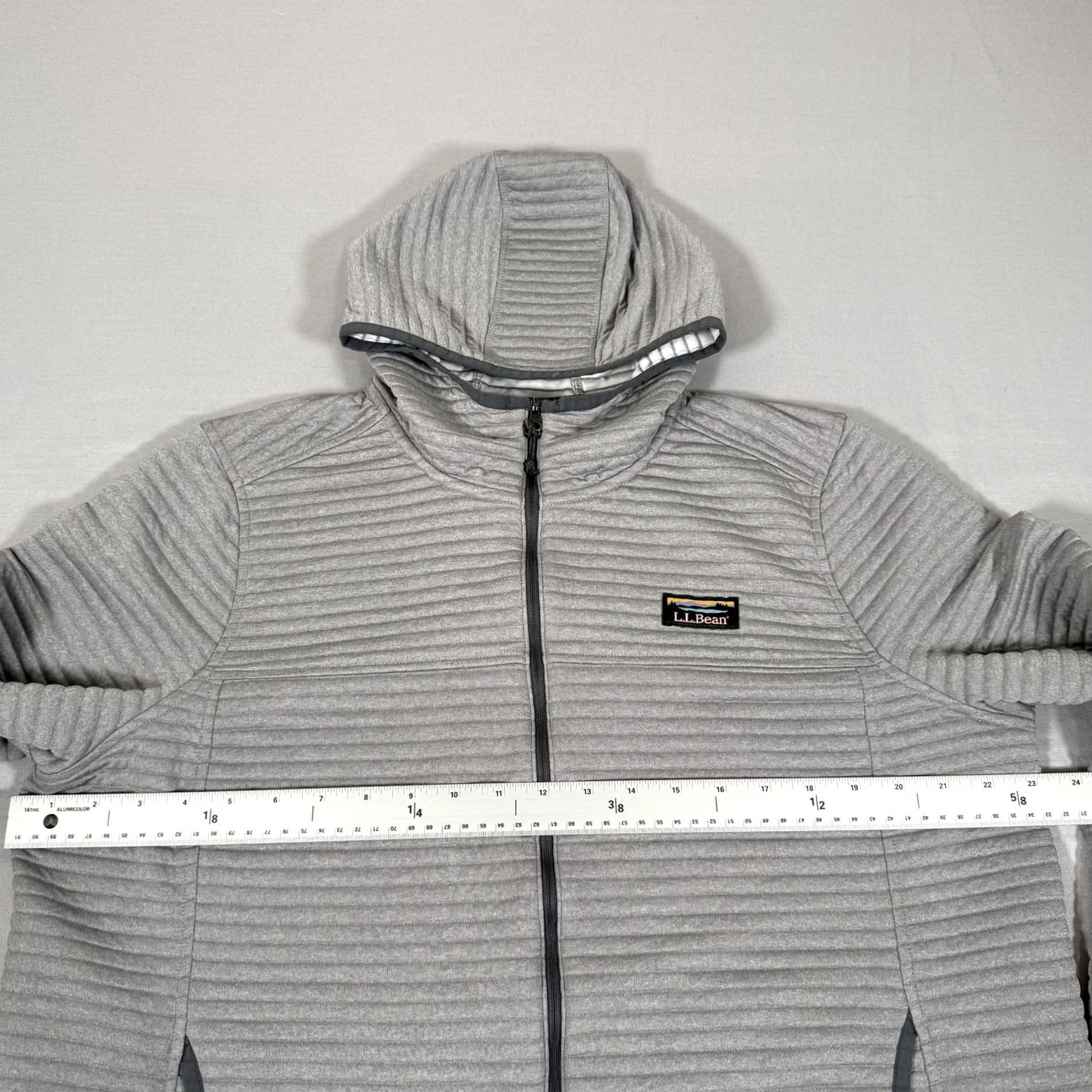 Vintage L.L. Bean Jacket Womens XL Petite Gray Airlight Knit Zip Up Sweater Outdoor Hike Size XL / US 12-14 / IT 48-50 - 4 Thumbnail