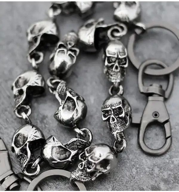 Jewelry Skull Head Metal Waist Key Chain Size ONE SIZE - 4 Thumbnail