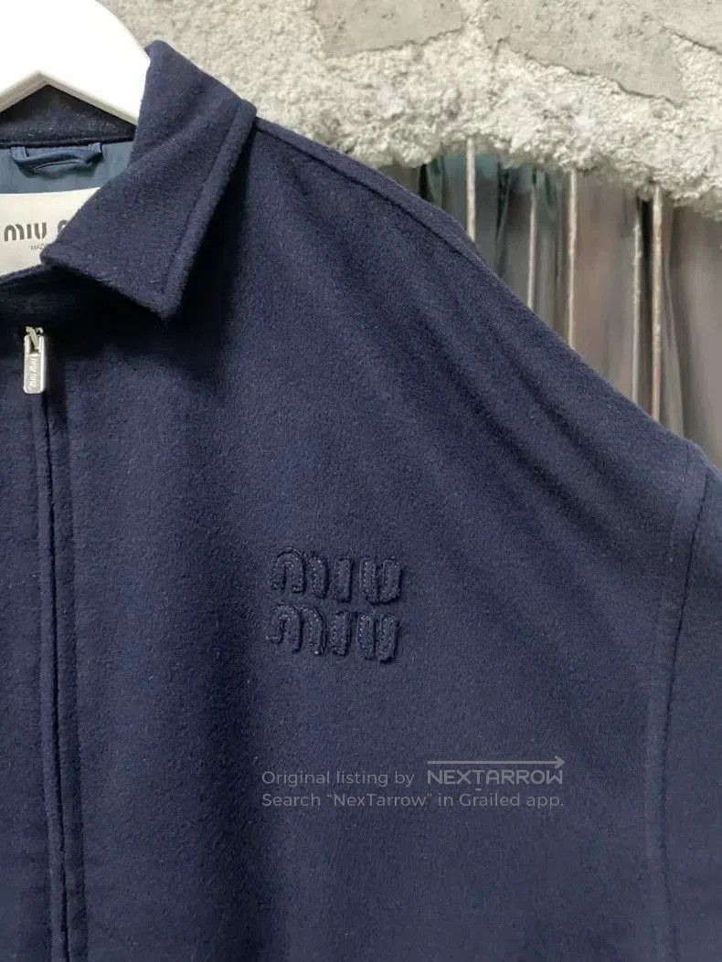 Prada Miu Miu Navy Blue Logo Cashmere Jacket. Size US M / EU 48-50 / 2 - 5 Thumbnail