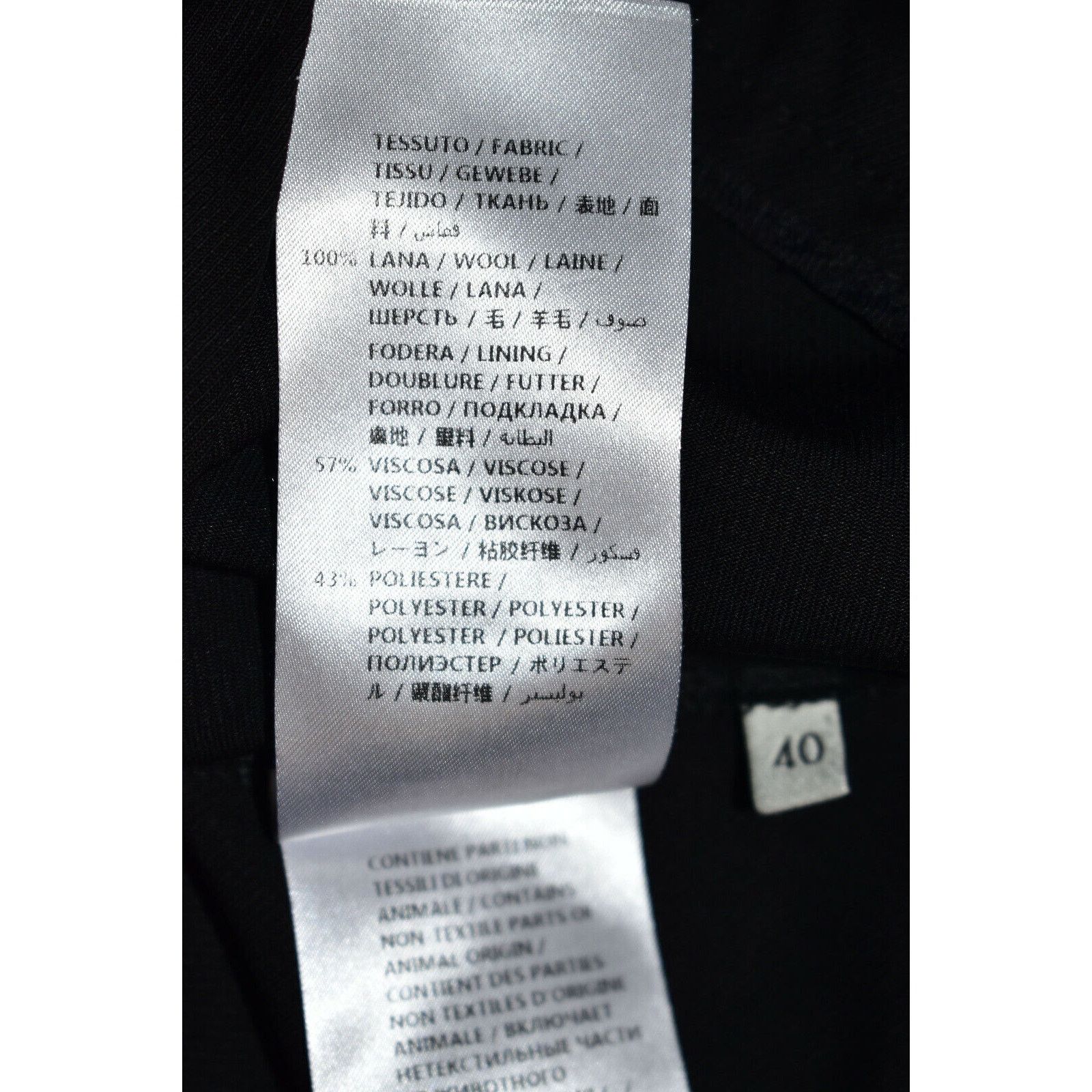 Gucci B2 GUCCI Black Wool Faux Slash Pocket Straight Pants Size 40 Size 27" / US 4 / IT 40 - 8 Thumbnail