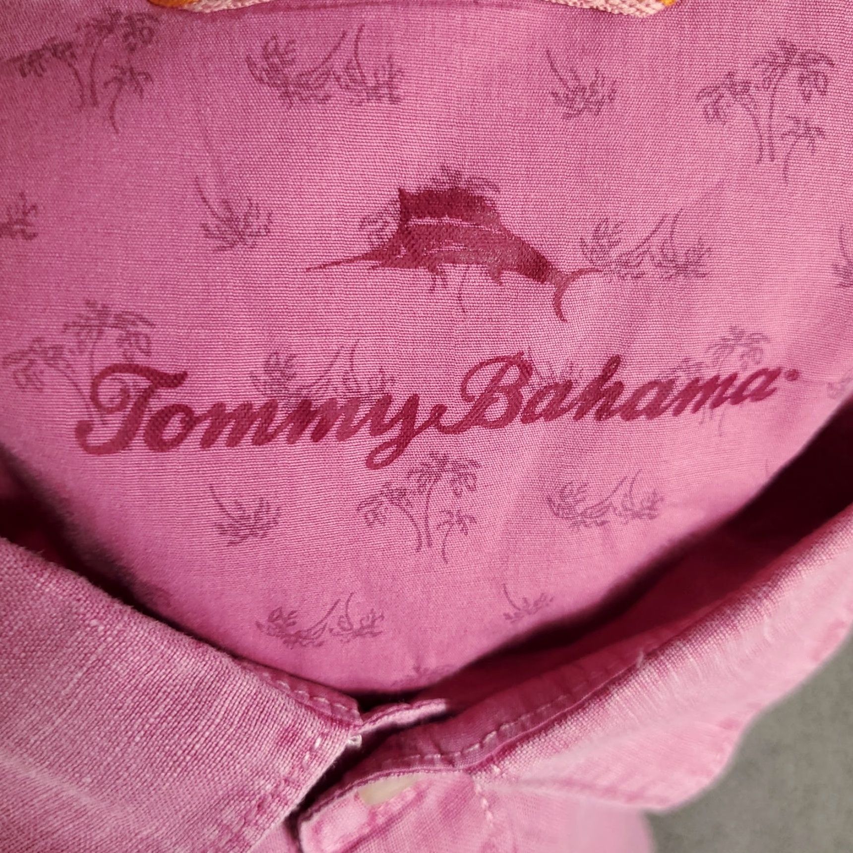 Tommy Bahama Tommy Bahama Hawaiian Shirt Mens 3XL Pink Linen Short Sleeve Button-Up Size US XXL / EU 58 / 5 - 7 Thumbnail