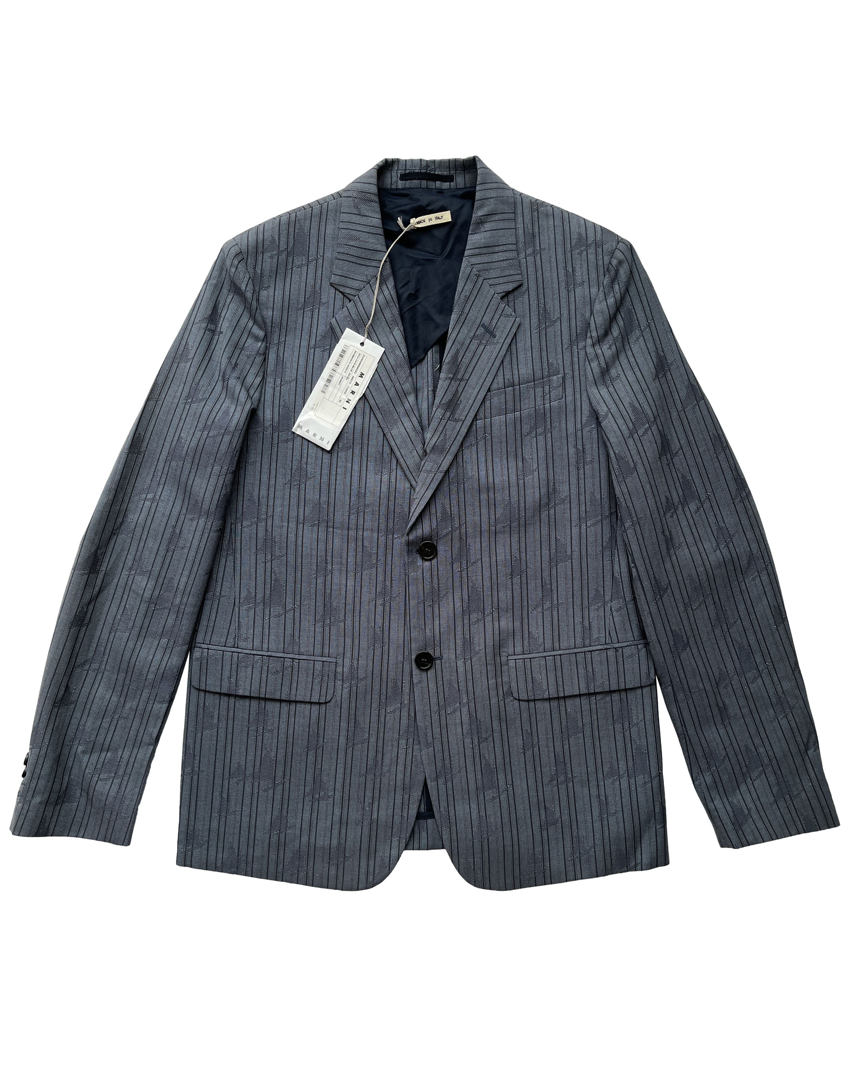 Marni ⚡️QUICK SALE⚡️Marni Blue Grey Jacquard Boat Blazer Jacket Size US S / EU 44-46 / 1 - 1 Thumbnail
