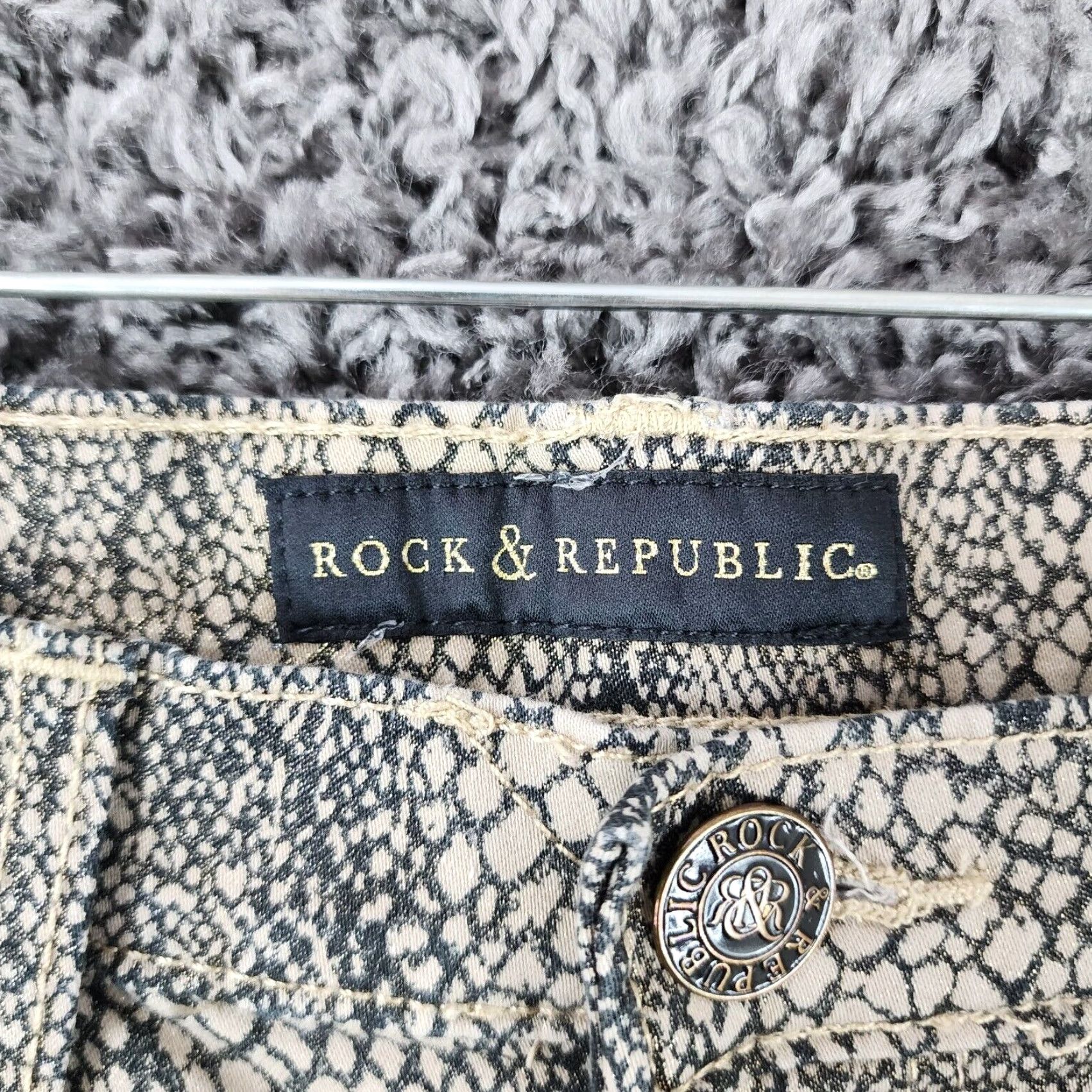 Vintage Rock & Republic Women's Beige Animal Print Chino Pants Size 10 Size 32" / US 10 / IT 46 - 3 Thumbnail