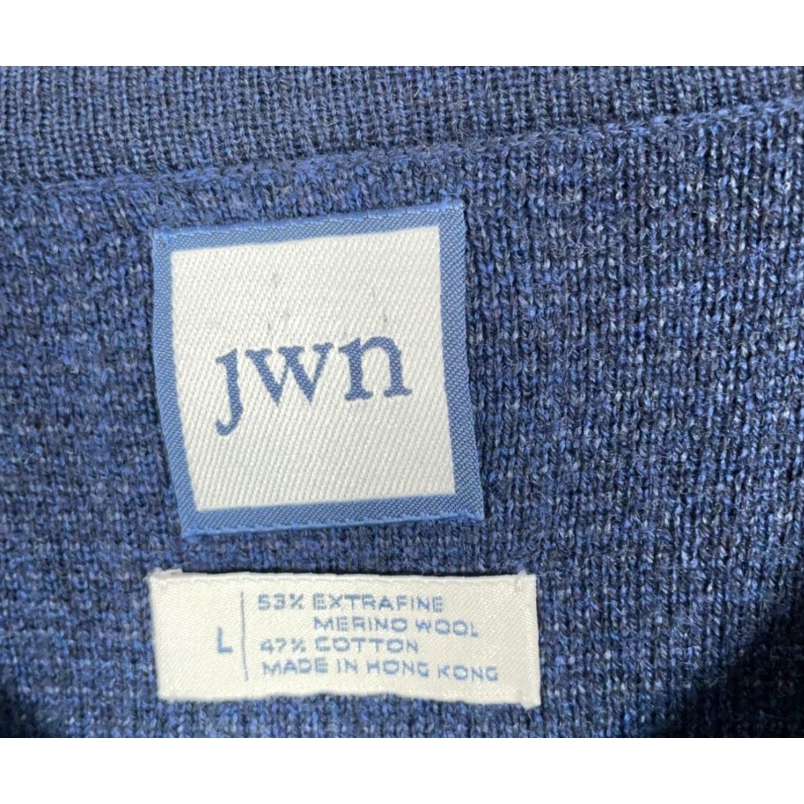 Nordstrom Nordstrom Merino Wool Blend V-Neck Sweater Men's Large Dark Blue Pullover Knit Casual 90s Style Mens Regular Cardigans Sweater Size US L / EU 52-54 / 3 - 3 Thumbnail