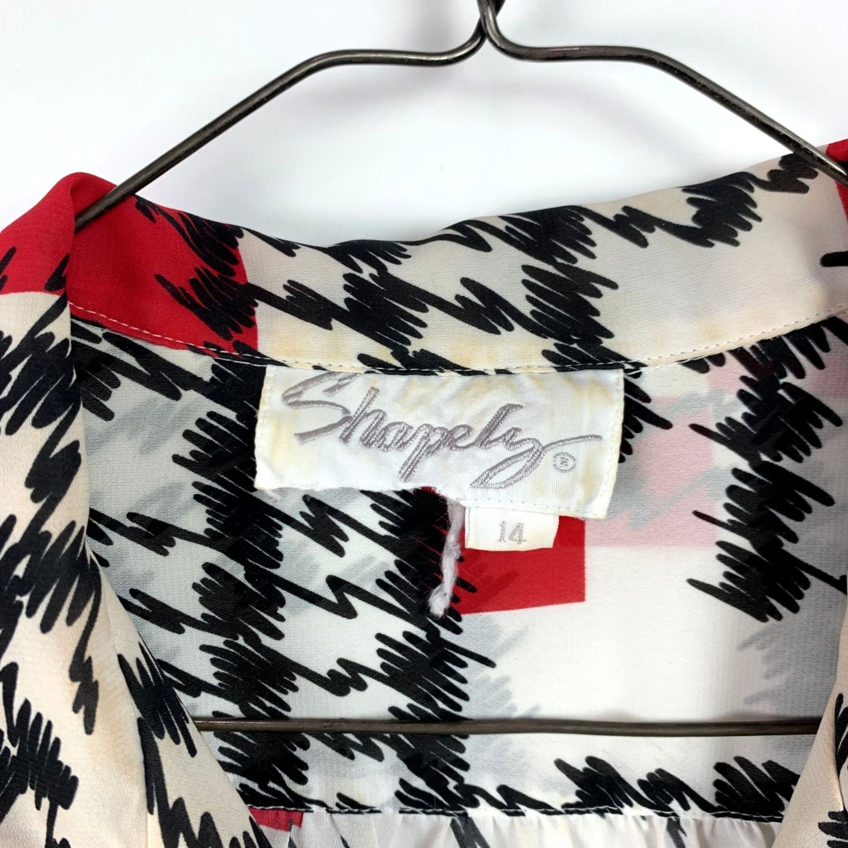 Vintage VINTAGE Shapely Shirt 80s White Geometric Silky Button Up Camp 14 Mens Size XL / US 12-14 / IT 48-50 - 3 Thumbnail