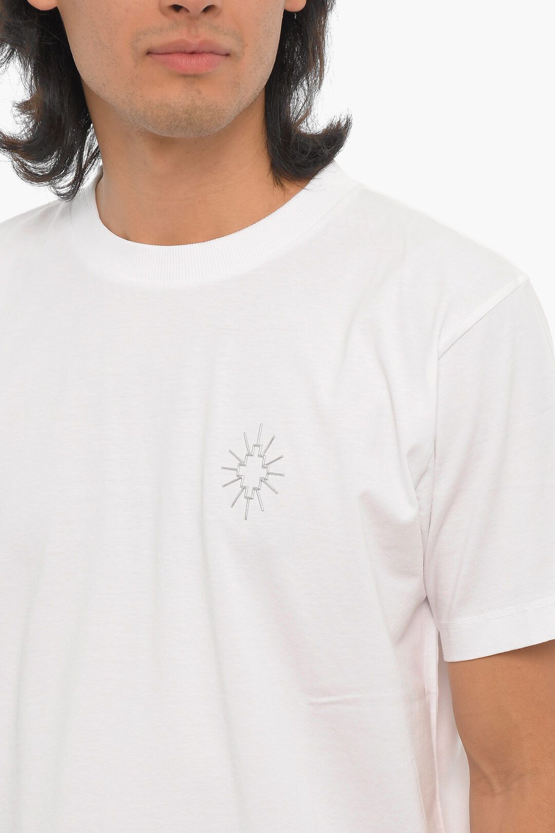 Marcelo Burlon og1mm0824 Eclipse Cross Crewneck T-Shirt in White Size US S / EU 44-46 / 1 - 3 Thumbnail