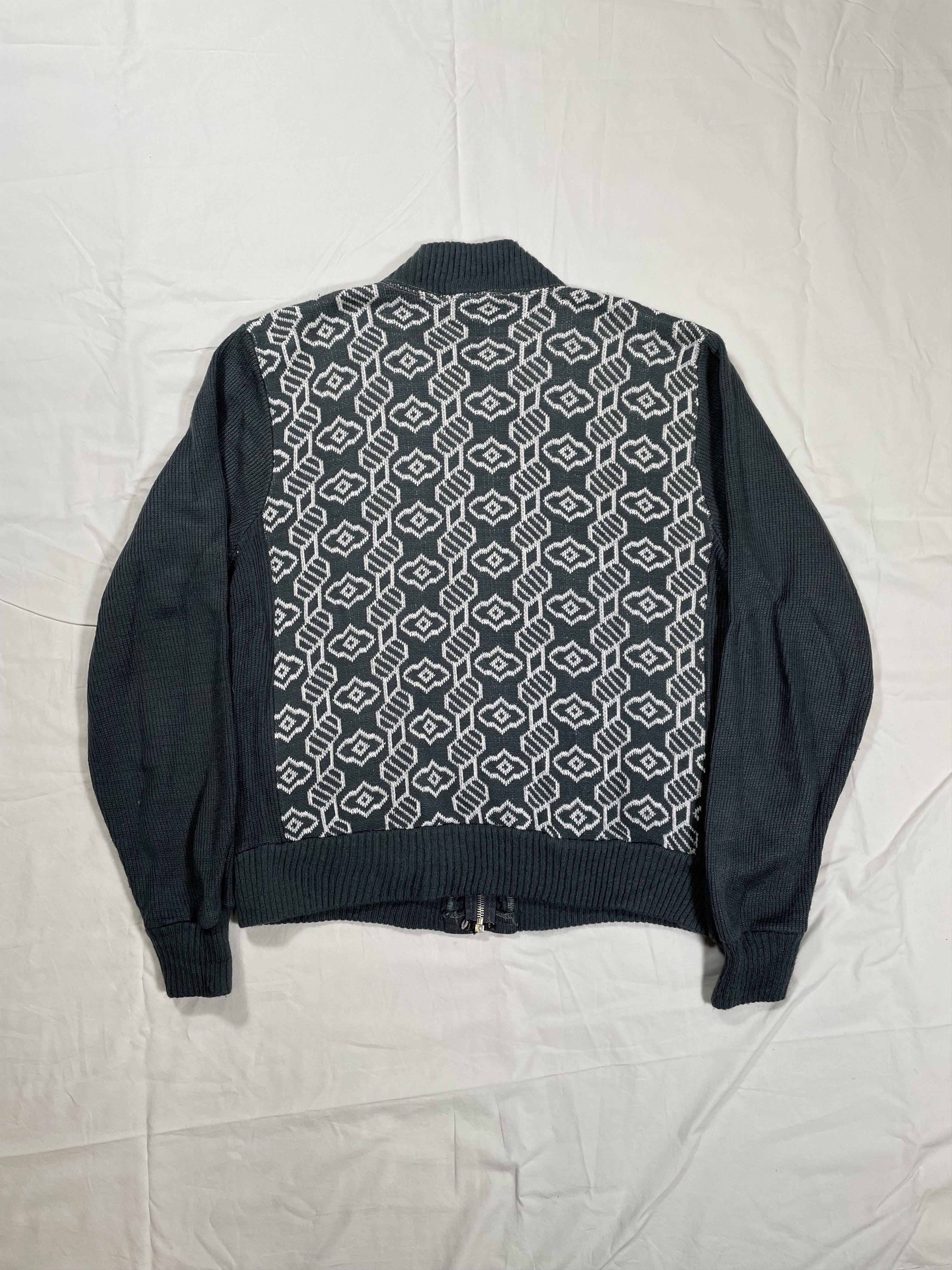 Vintage VTG 1970's Tommy Knight Patterned Knit Zipper Cardigan Size US L / EU 52-54 / 3 - 2 Thumbnail