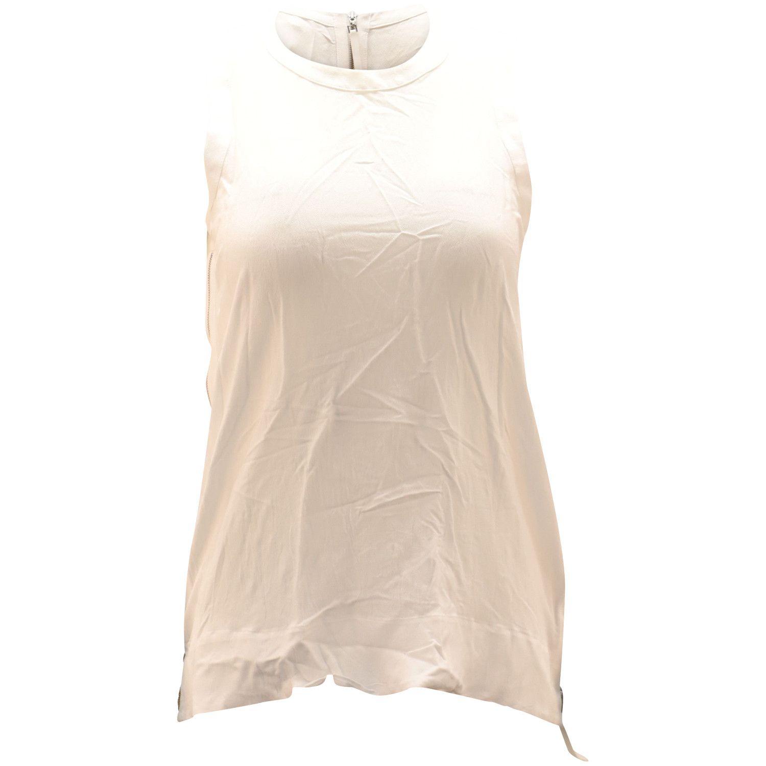 Helmut Lang Helmut Lang Tank Top in White Rayon Size XS / US 0-2 / IT 36-38 - 1 Thumbnail