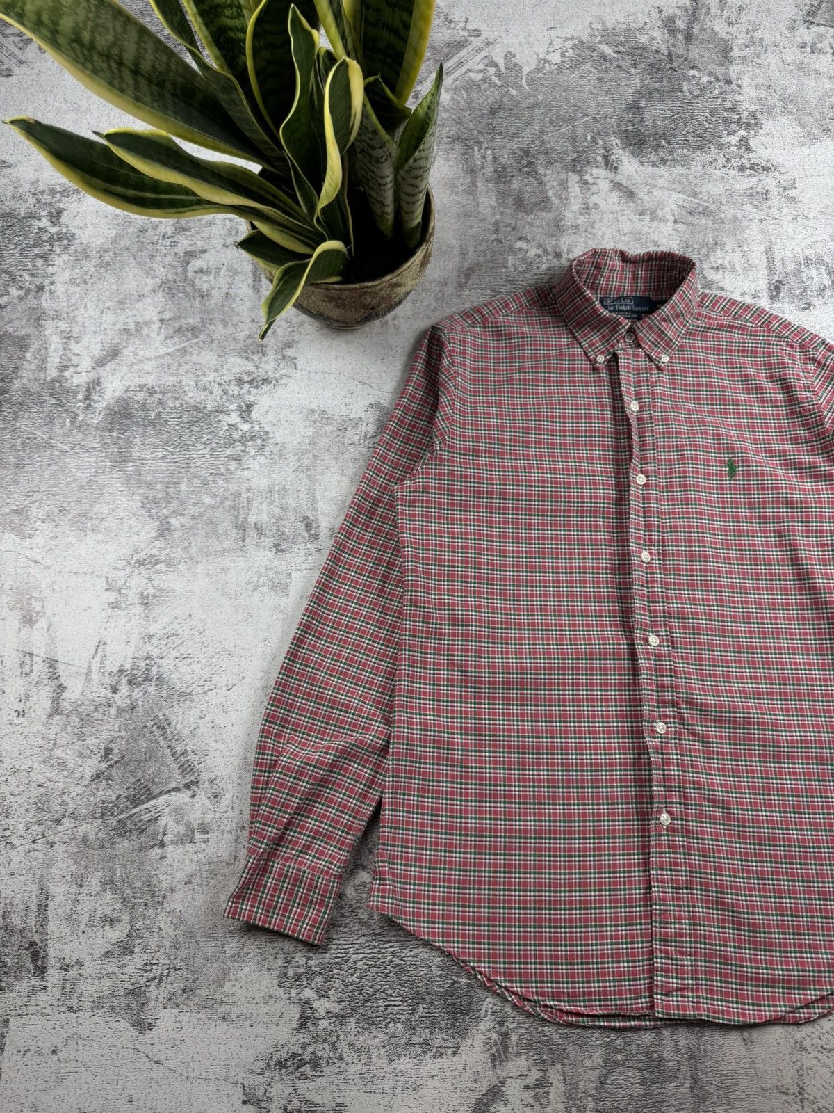 Polo Ralph Lauren Polo Ralph Lauren Custom Fit Plaid Medium Button Stretch Oxford LongSleeve Shirt Size US M / EU 48-50 / 2 - 2 Thumbnail