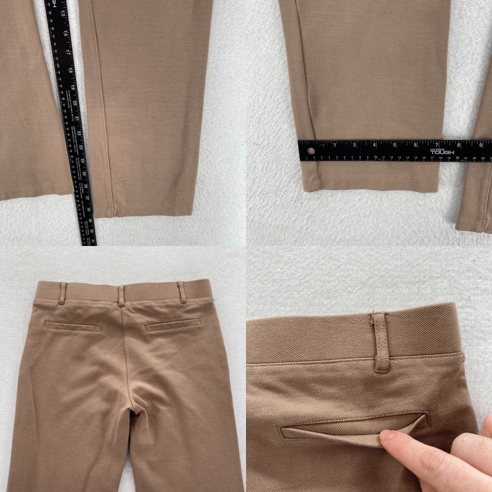 Vintage Betabrand Dress Pants Women's PS Brown Stretch Knit Pull On Casual Career Pants Size 26" / US 2 / IT 38 - 8 Thumbnail