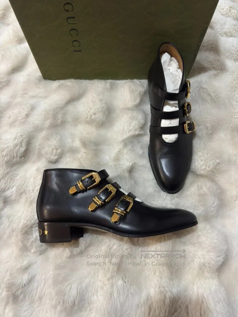 Gucci Guicci Gold Buckle Men's Shoes Size US 10 / EU 43 - 1 Thumbnail
