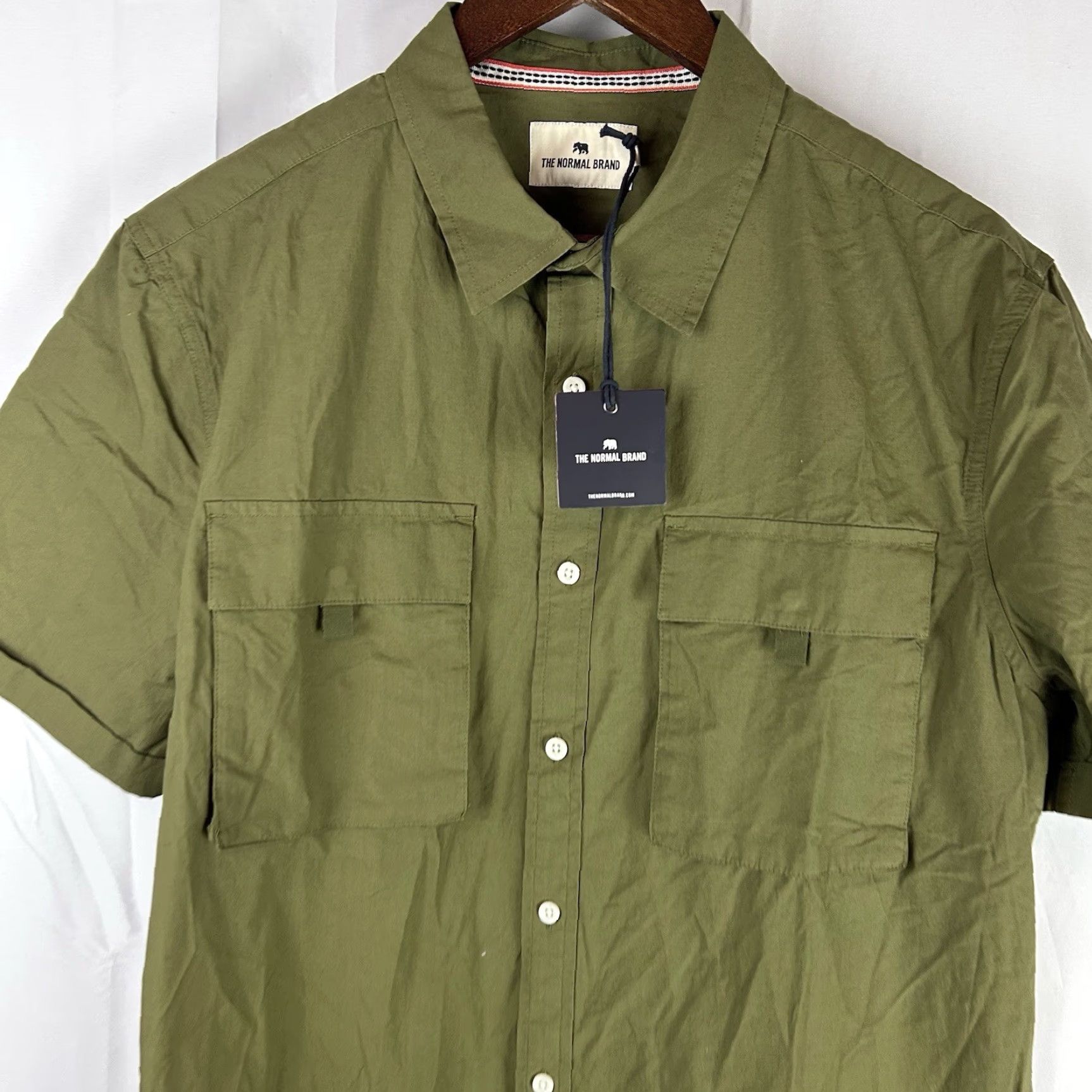 Needles The Normal Brand Expedition Shirt Pine Needle Green Short Sleeve Large Button-Up Mens Size US L / EU 52-54 / 3 - 2 Thumbnail