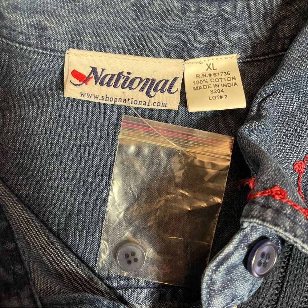 Other New Vintage National Denim Long Sleeve Embroidered Shirt Si Size XL / US 12-14 / IT 48-50 - 7 Thumbnail